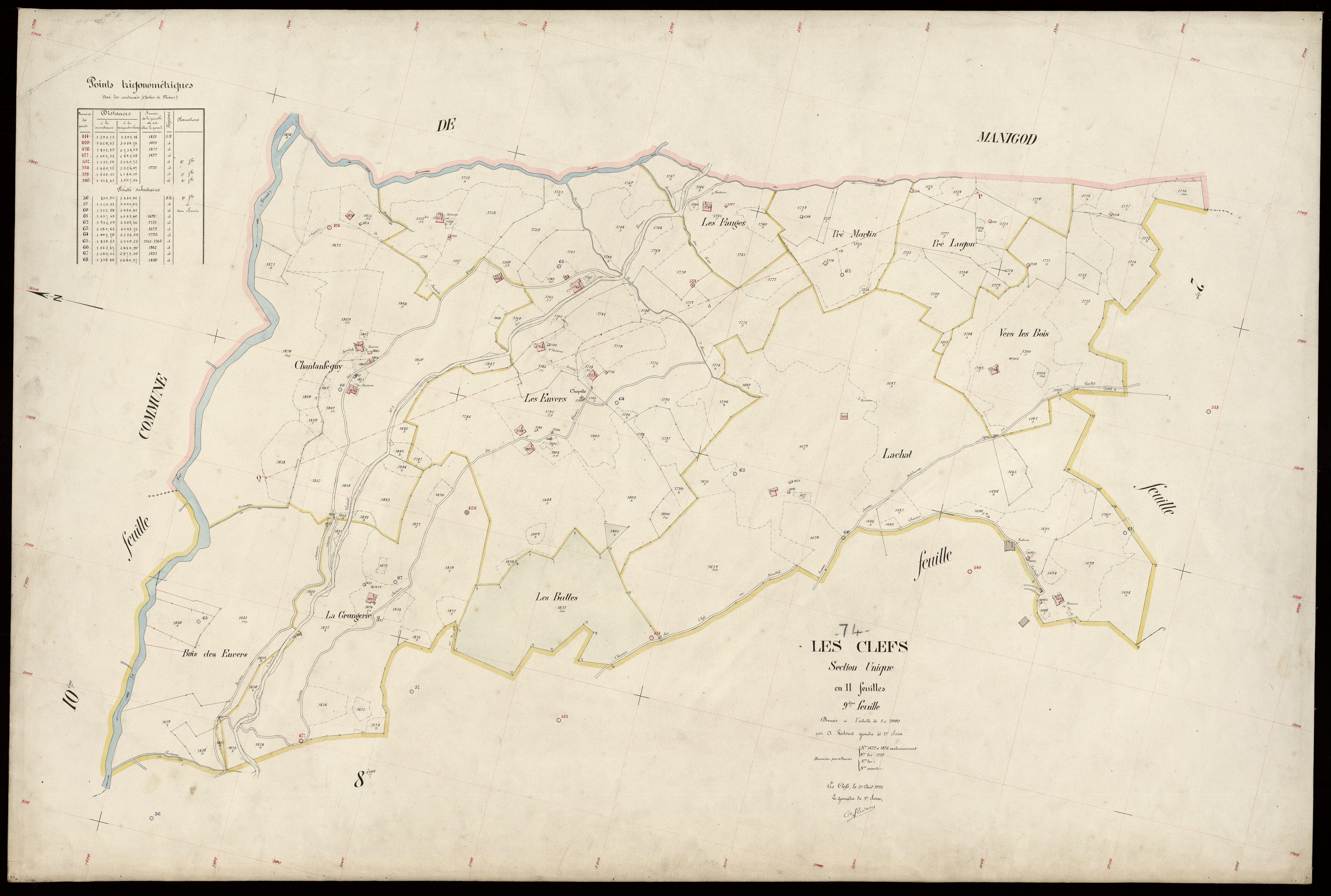 3 P 3 3653 - Feuille n° 10, parcelles n° 1877 à 221 - 31 août 1923