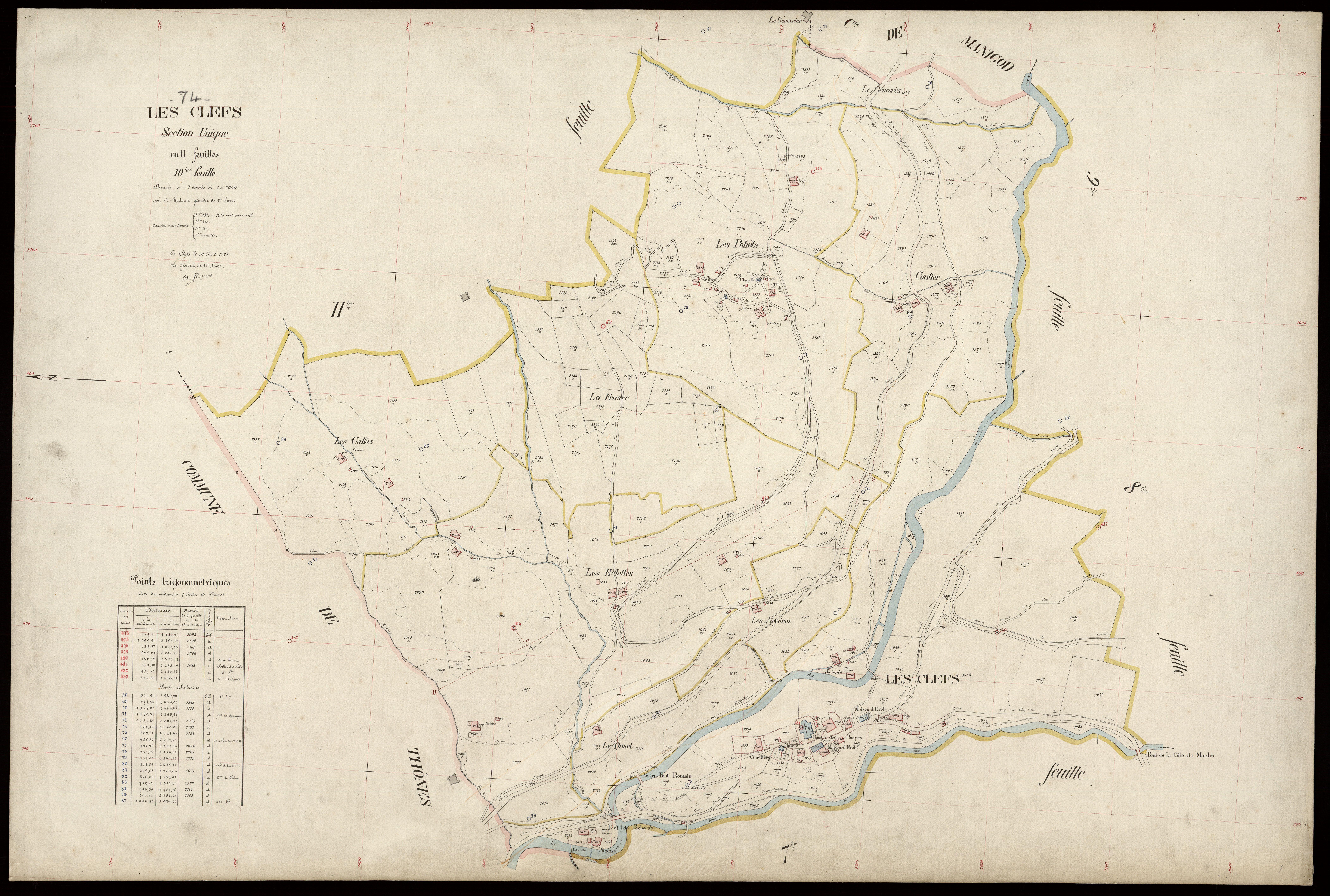 3 P 3 3654 - Feuille n° 11, parcelles n° 2216 à 2374 - 31 août 1923