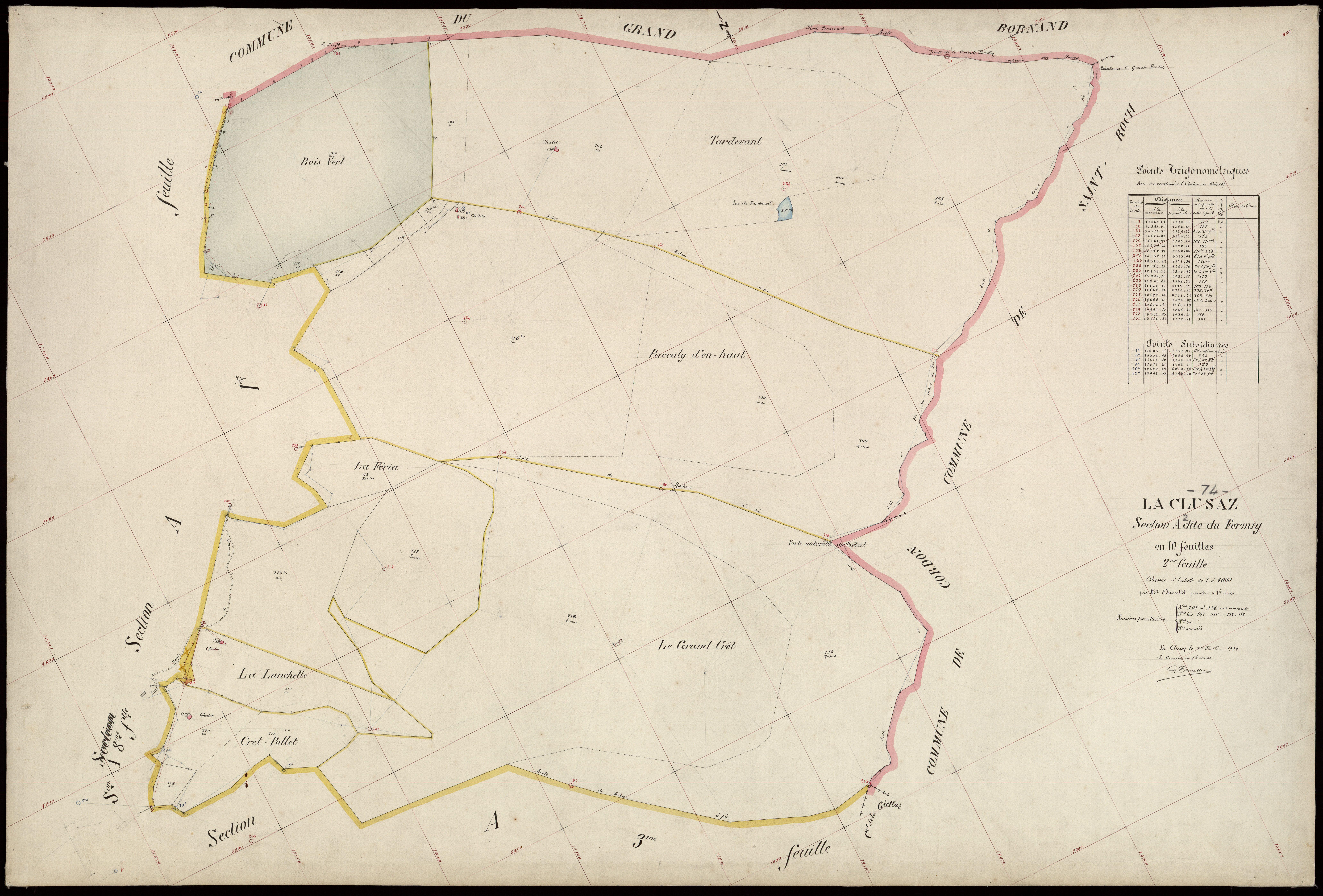 3 P 3 3681 - Feuille n° 3, parcelles n° 12 à 133 - 1er juillet 1924