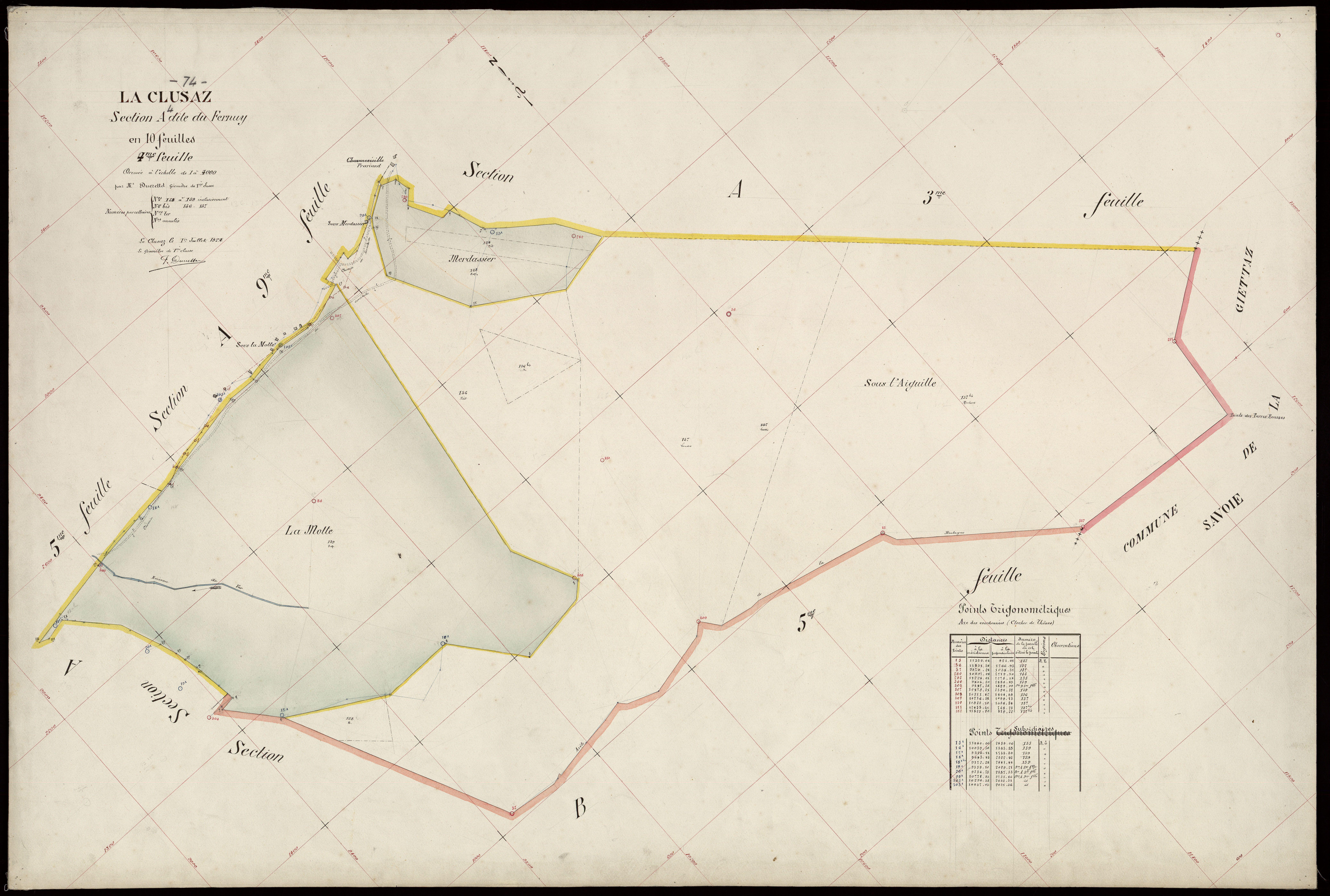3 P 3 3683 - Feuille n° , parcelles n° 140 à 48 - 1er juillet 1924