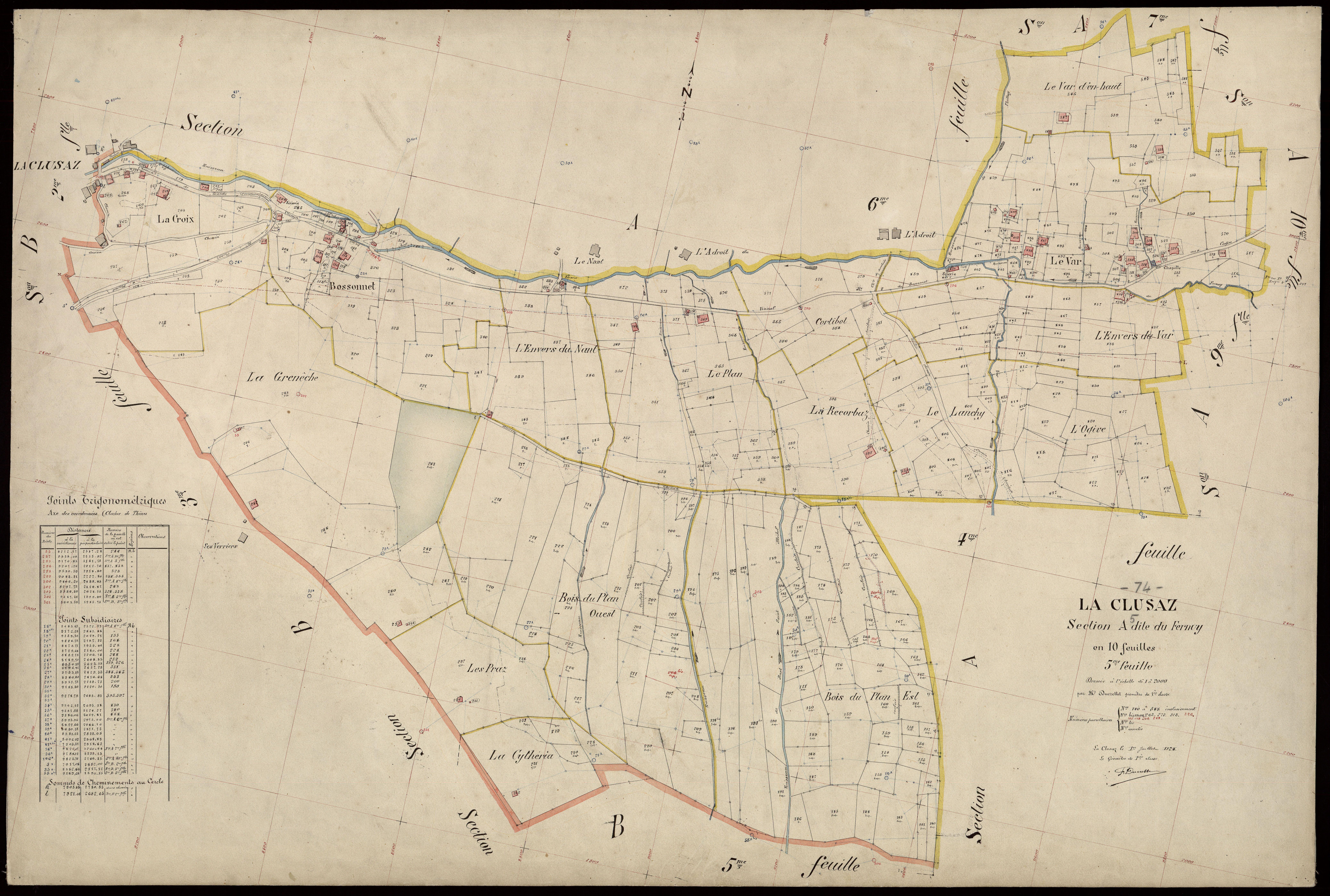 3 P 3 3684 - Feuille n° 6, parcelles n° 49 à 889 - 1er juillet 1924