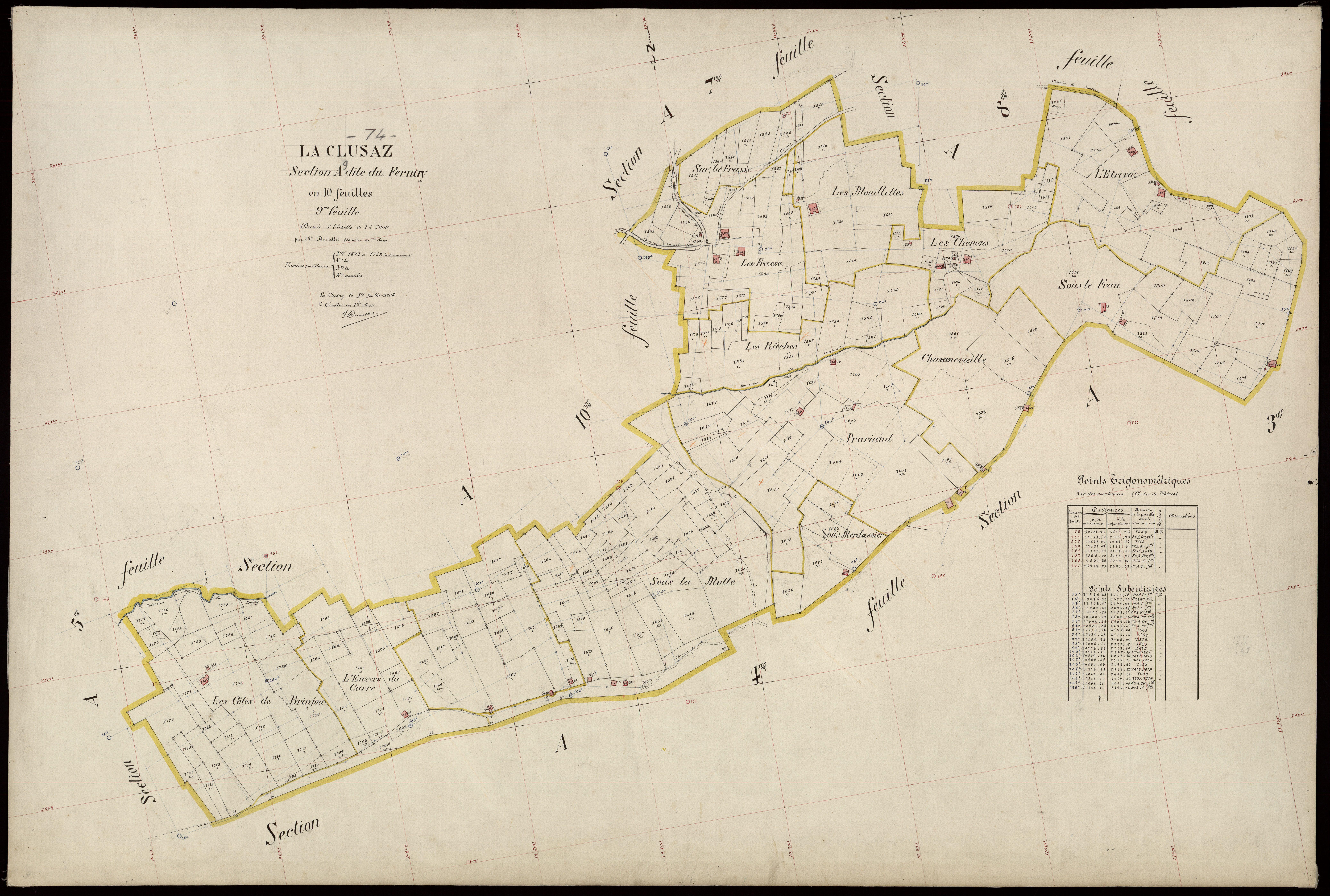 3 P 3 3688 - Feuille n° 10, parcelles n° 1739 à 2034 - 1er juillet 1924