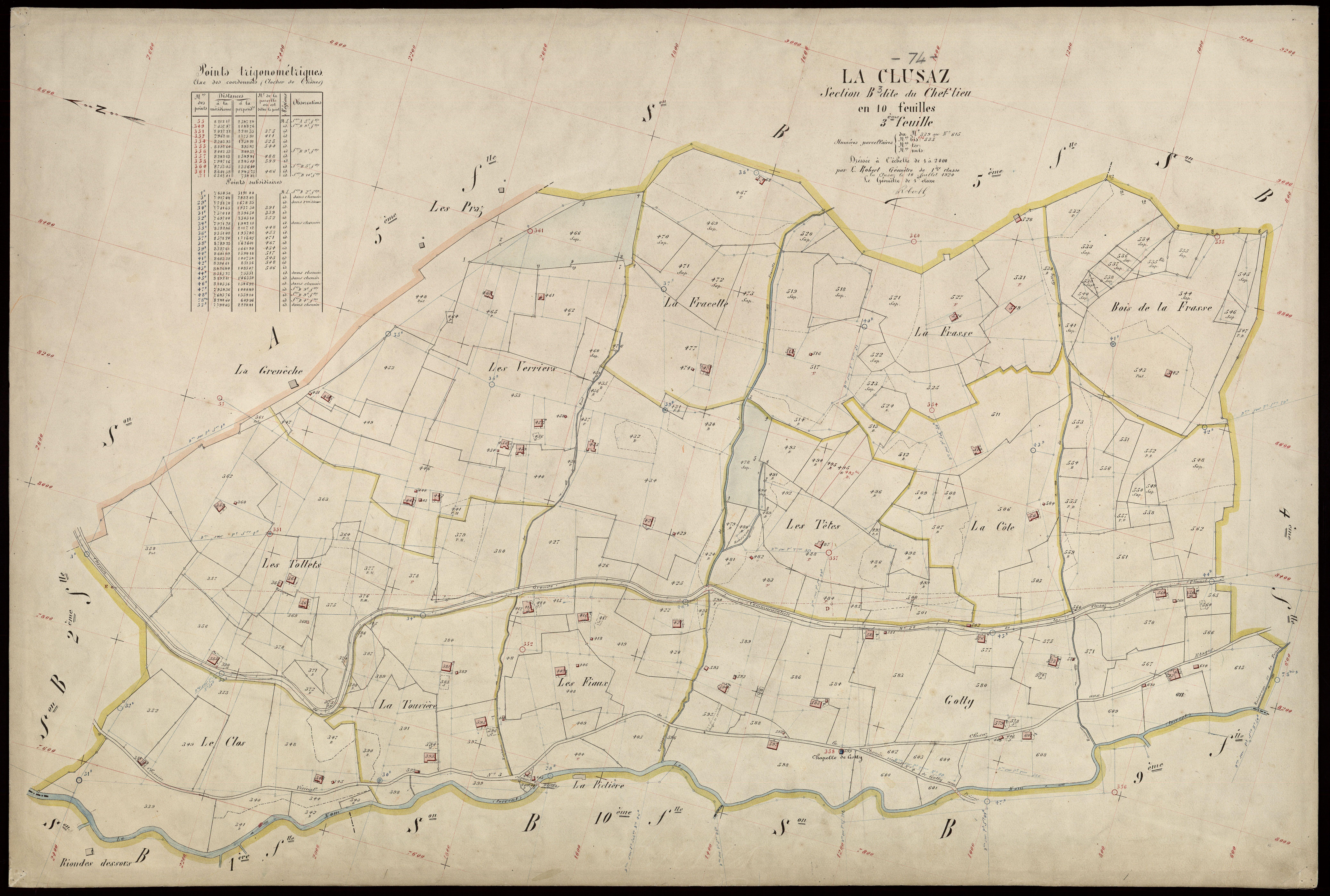 3 P 3 3692 - Feuille n° 4, parcelles n° 616 à 790 - 10 juillet 1924