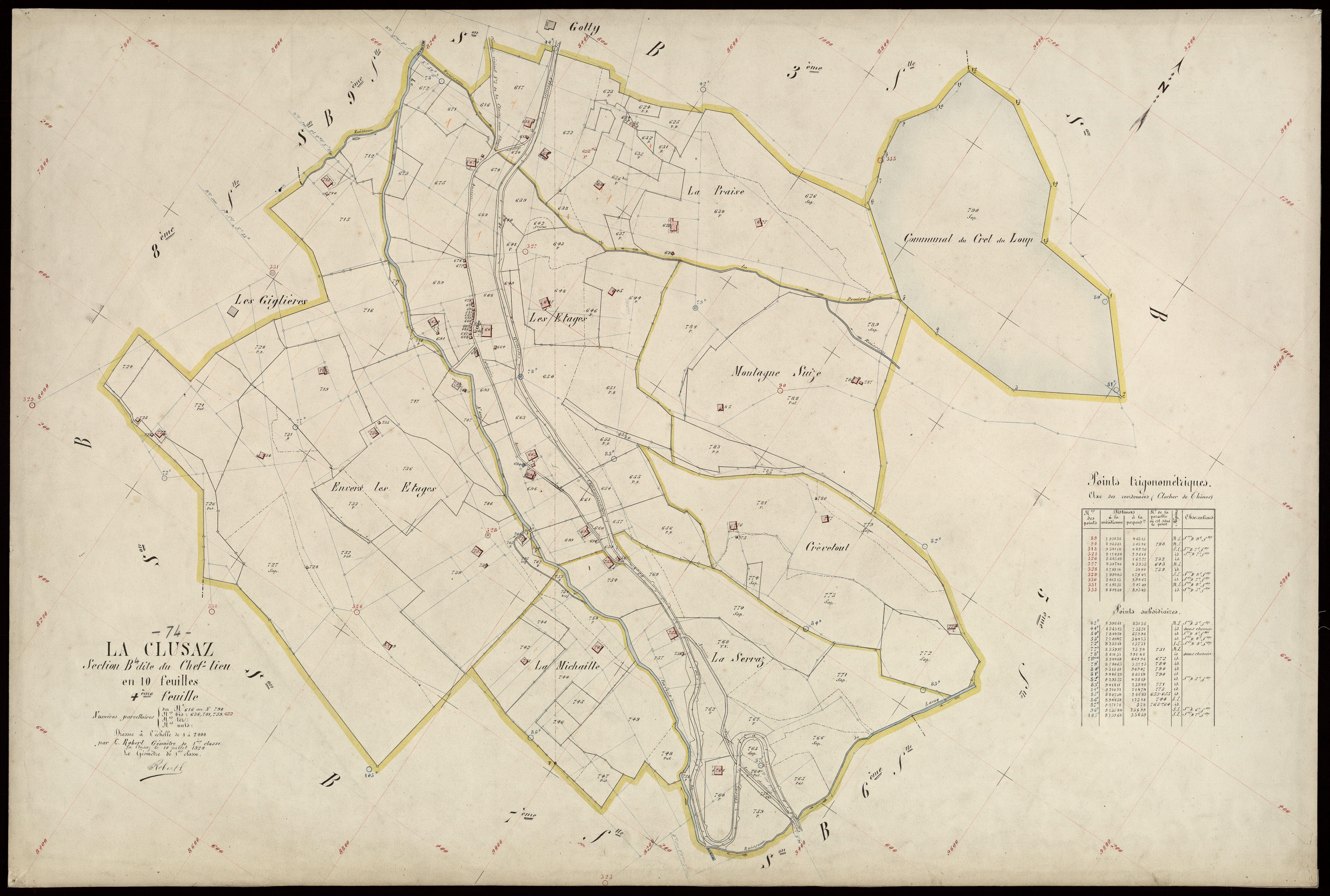 3 P 3 3693 - Feuille n° , parcelles n° 791 à 799 - 10 juillet 1924