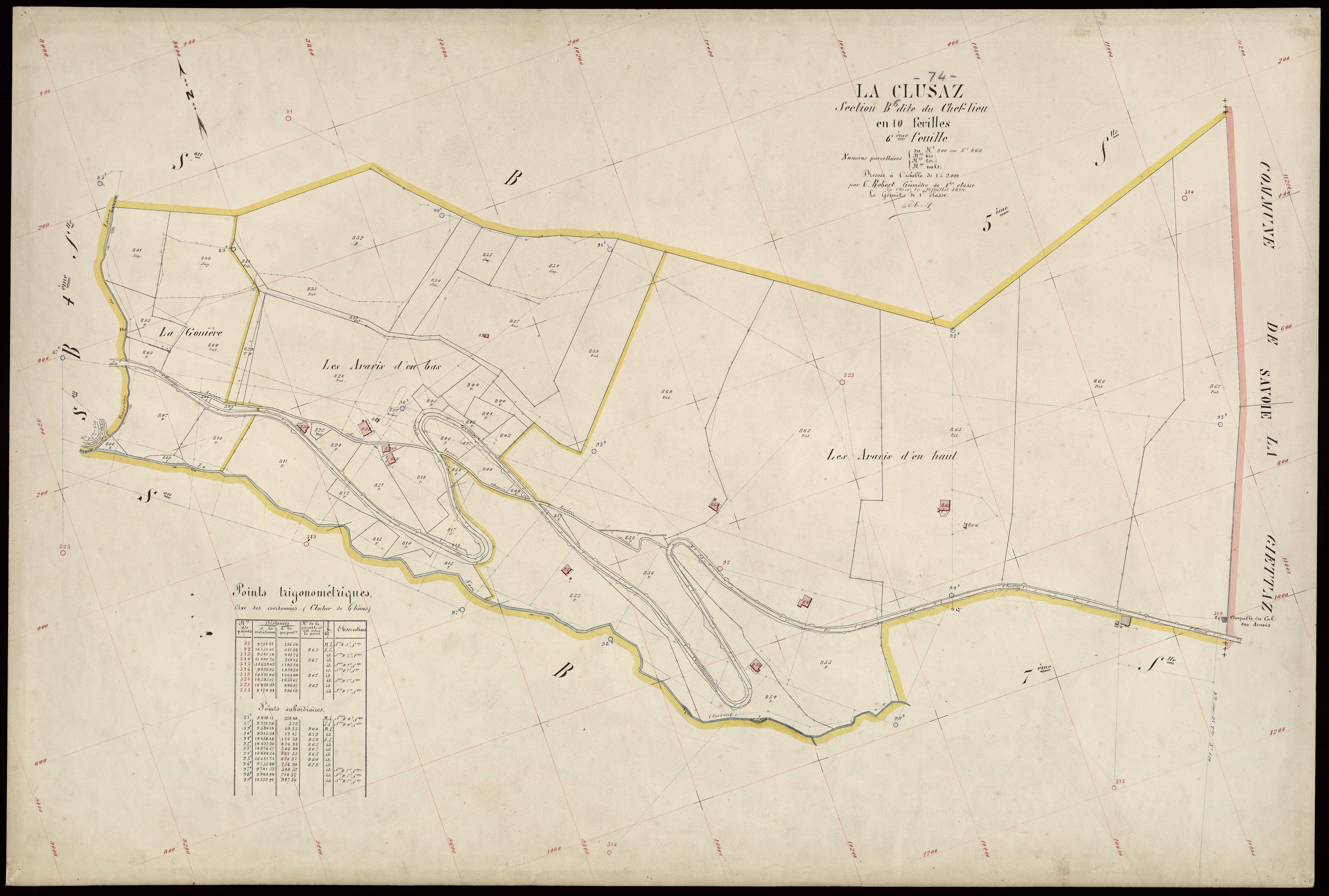 3 P 3 3695 - Feuille n° 7, parcelles n° 869 à 908 - 10 juillet 1924