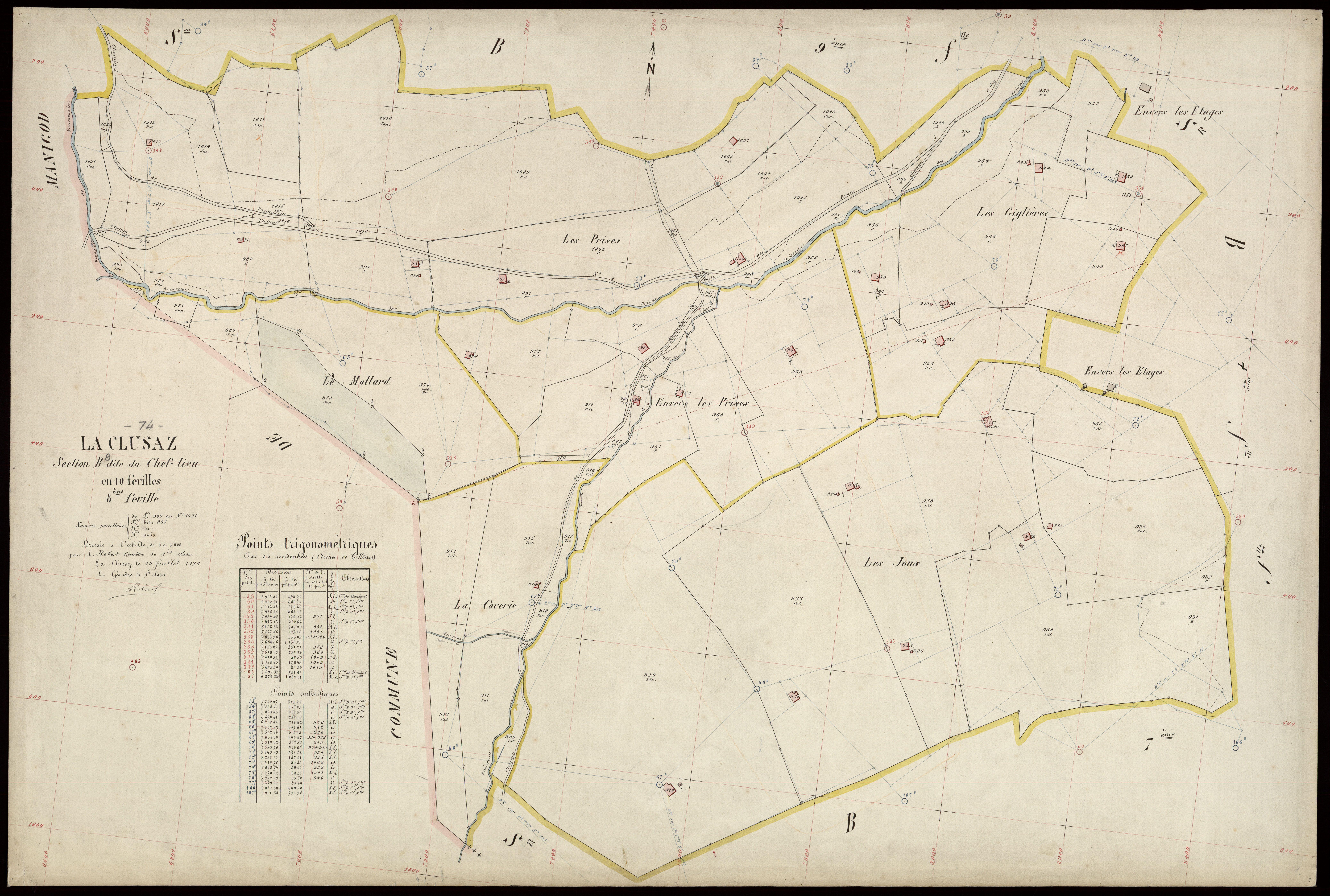 3 P 3 3697 - Feuille n° 9, parcelles n° 1022 à 1201 - 10 juillet 1924