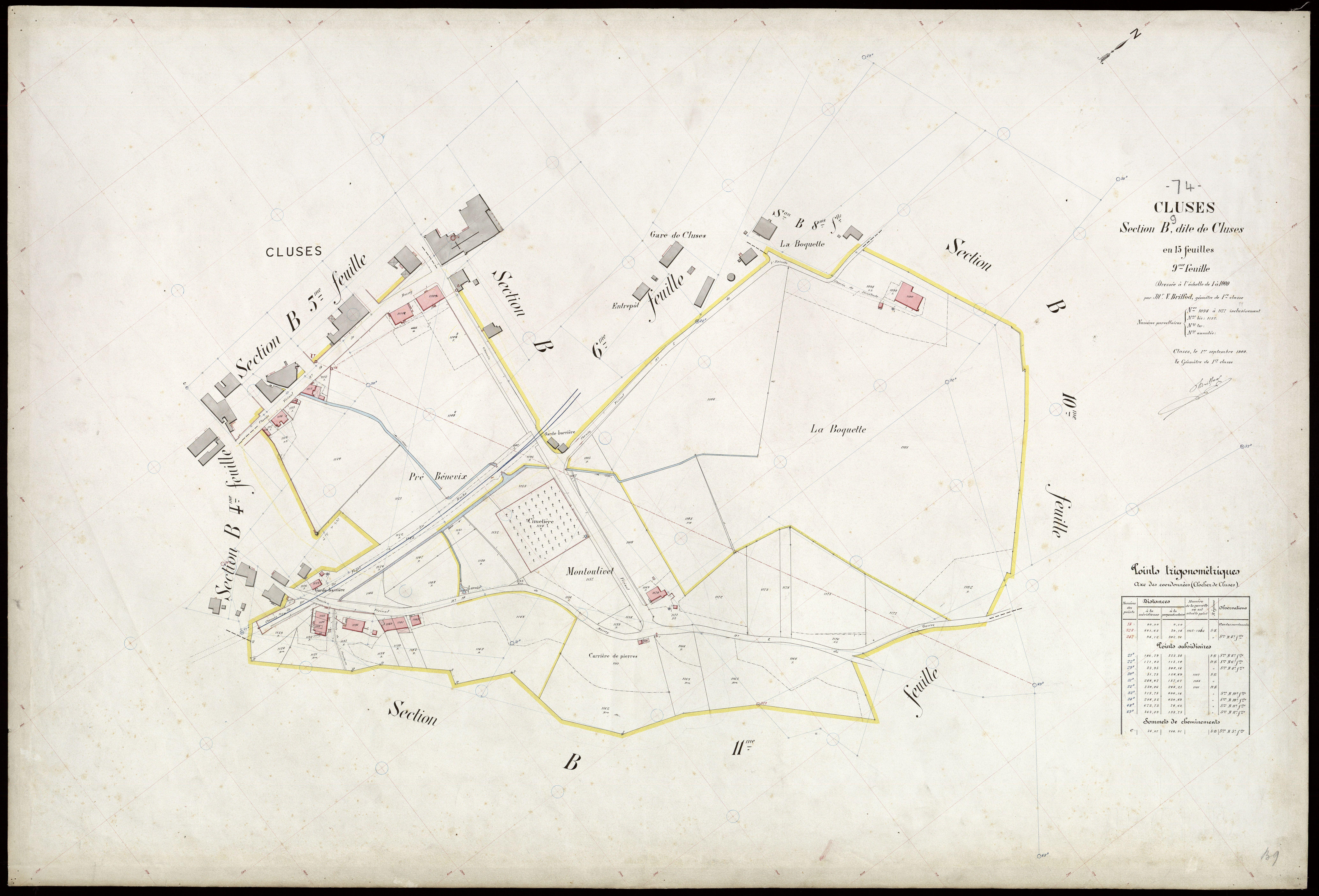 3 P 3 3721 - Feuille n° 10, parcelles n° 1178 à 132 - 1er septembre 1909