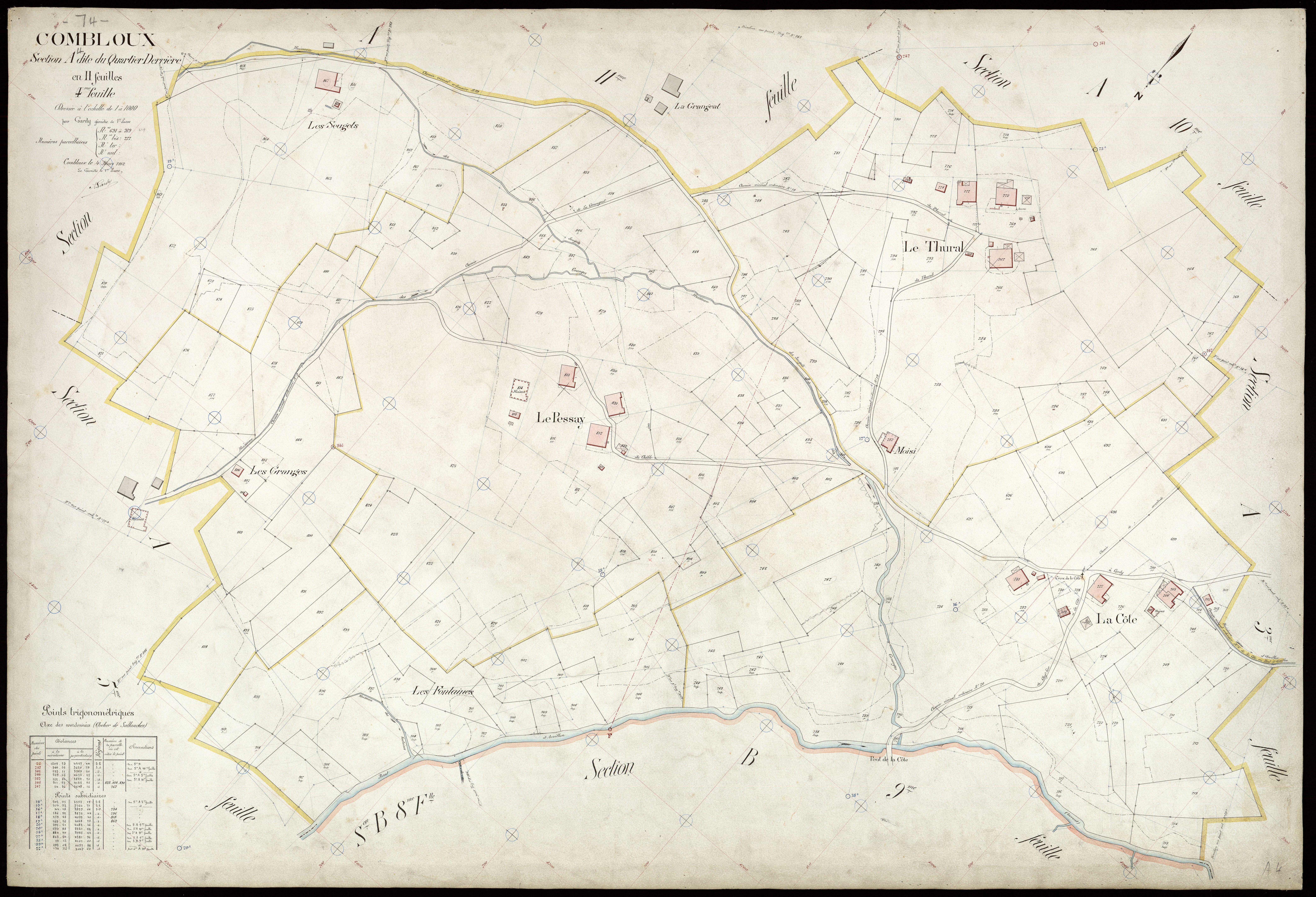 3 P 3 3743 - Feuille n° , parcelles n° 920 à 1198 - 4 mars 1912