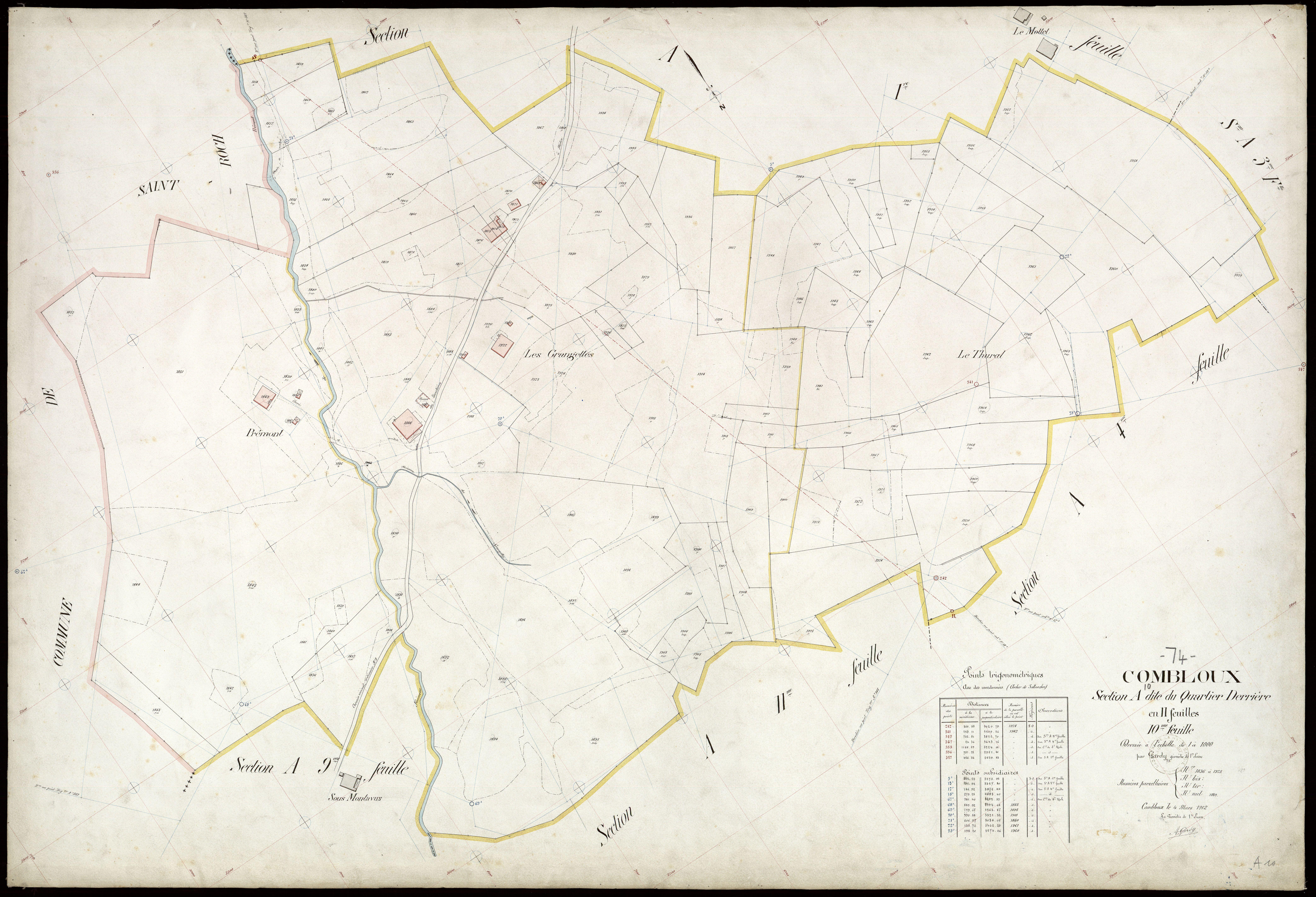 3 P 3 3749 - Feuille n° 11, parcelles n° 1976 à 2110 - 4 mars 1912