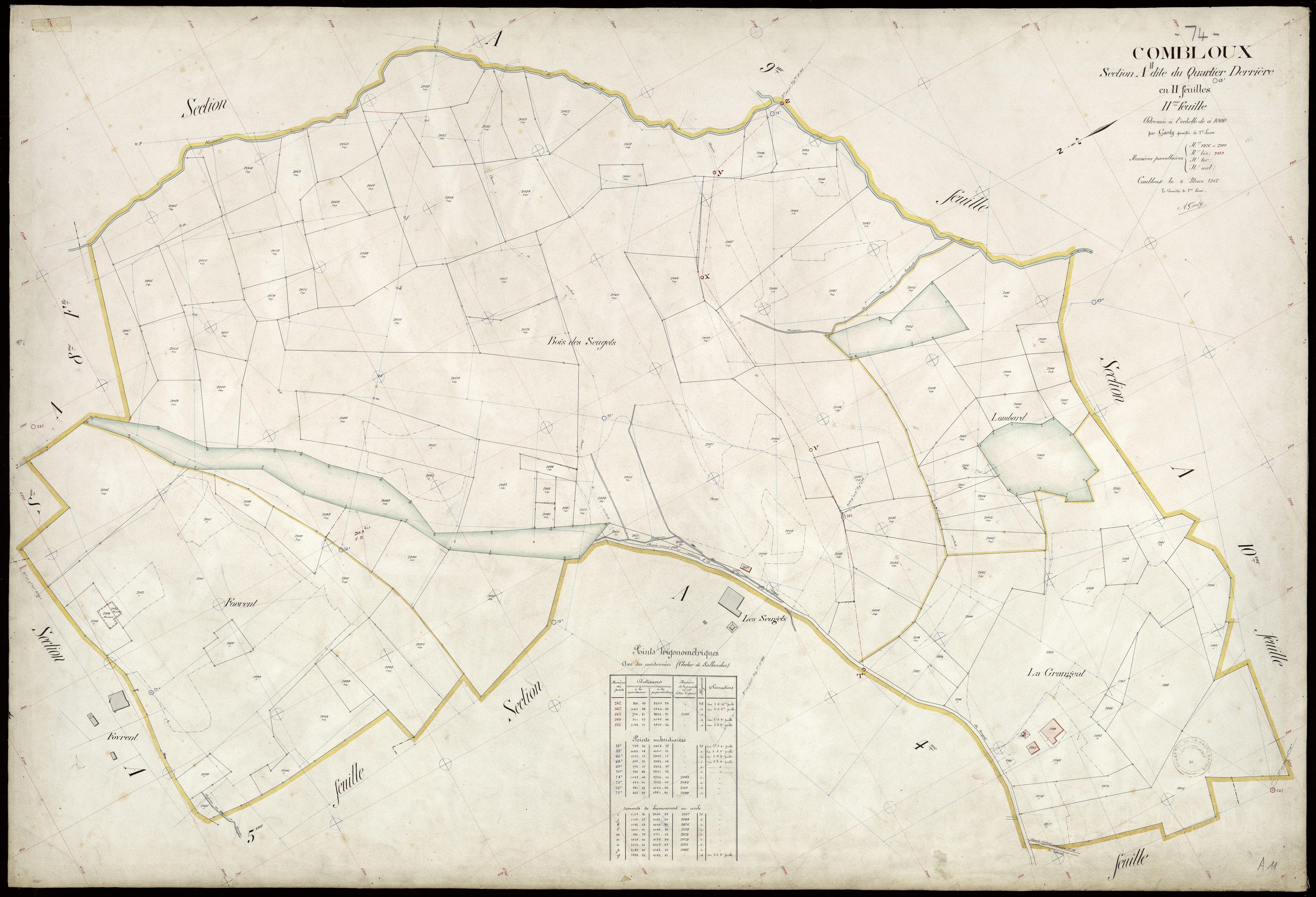 Section B : le Quartier du Milieu - 1912