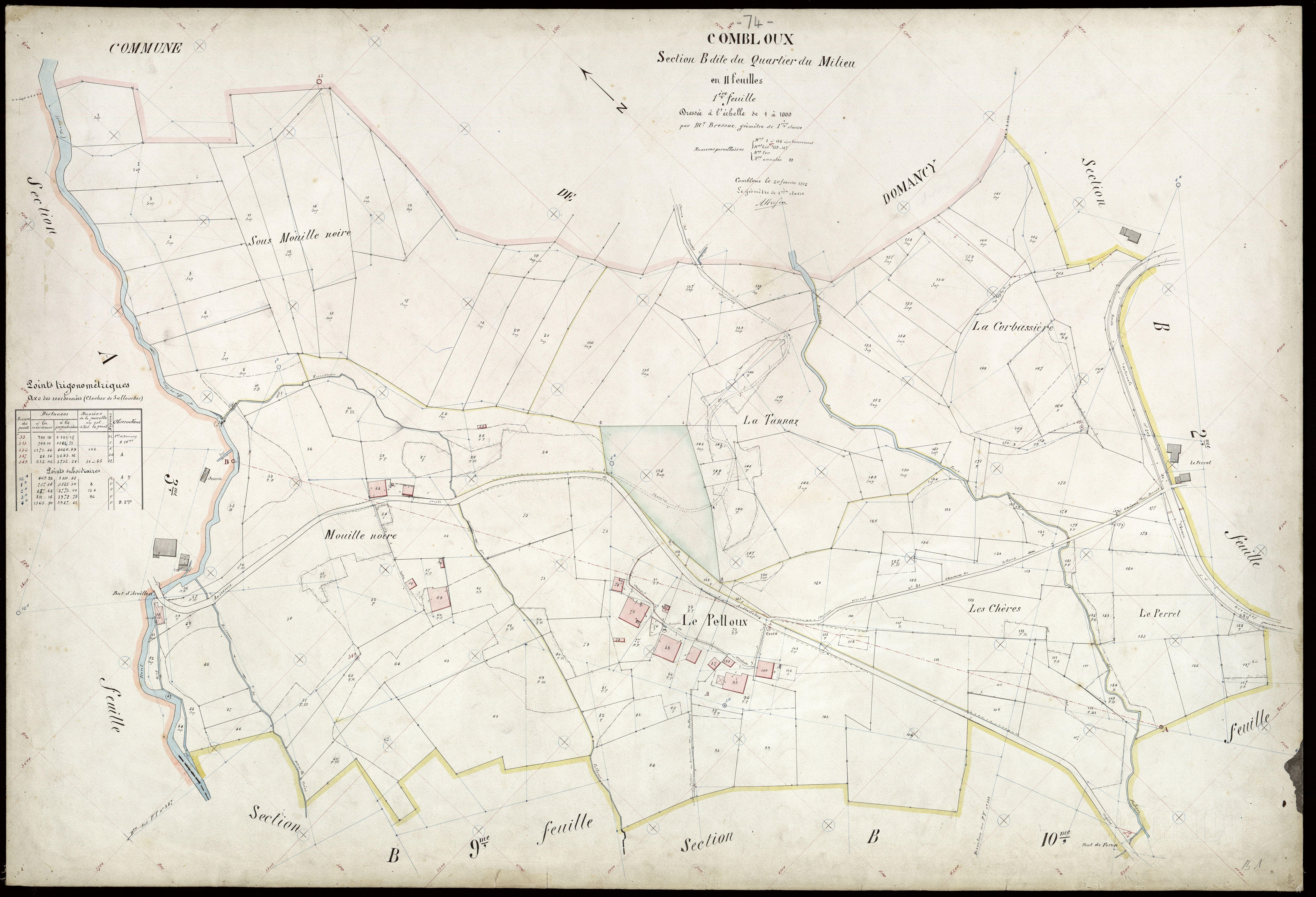 3 P 3 3751 - Feuille n° 2, parcelles n° 189 à 479 - 20 février 1912