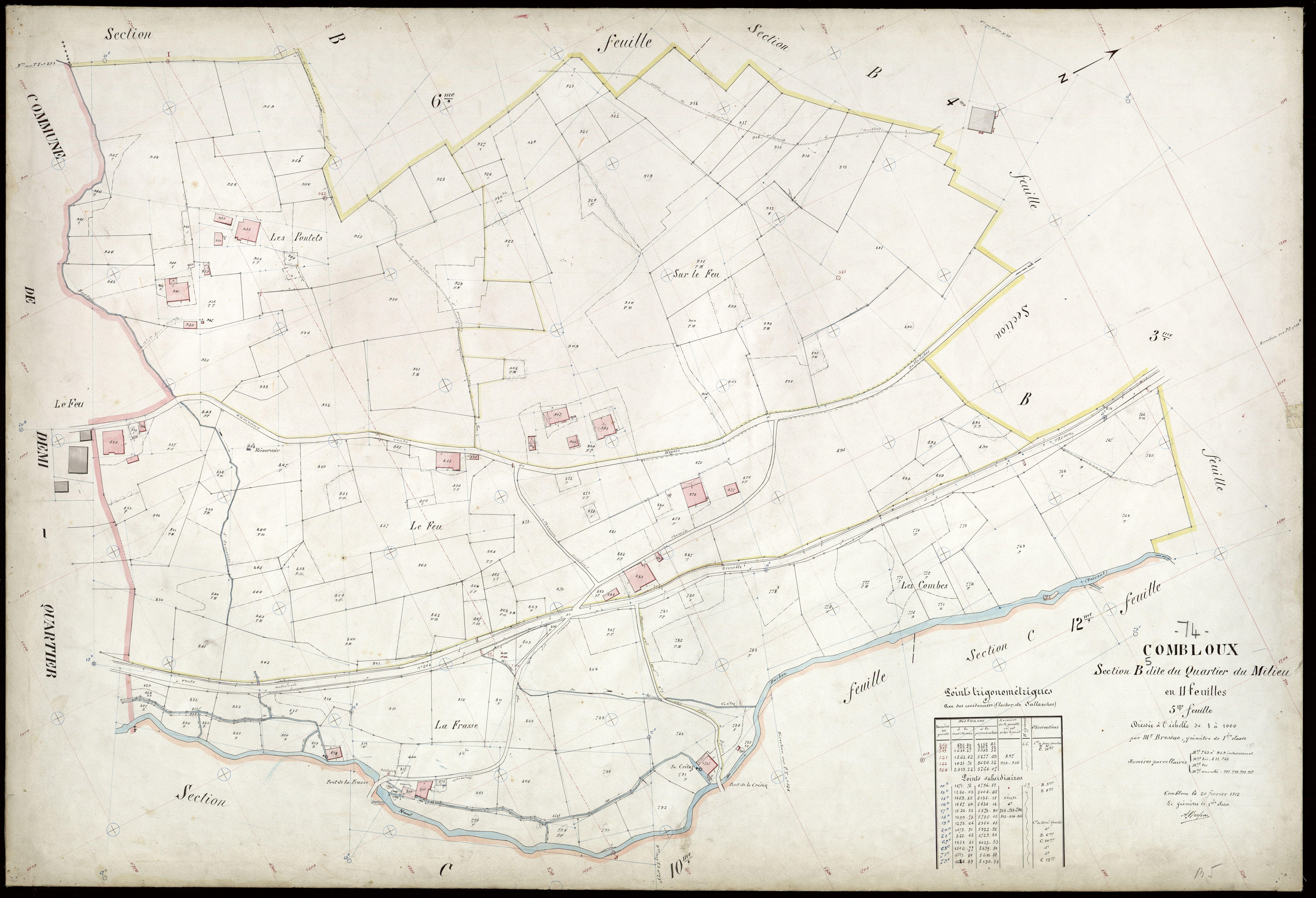 3 P 3 3755 - Feuille n° 6, parcelles n° 960 à 1124 - 20 février 1912