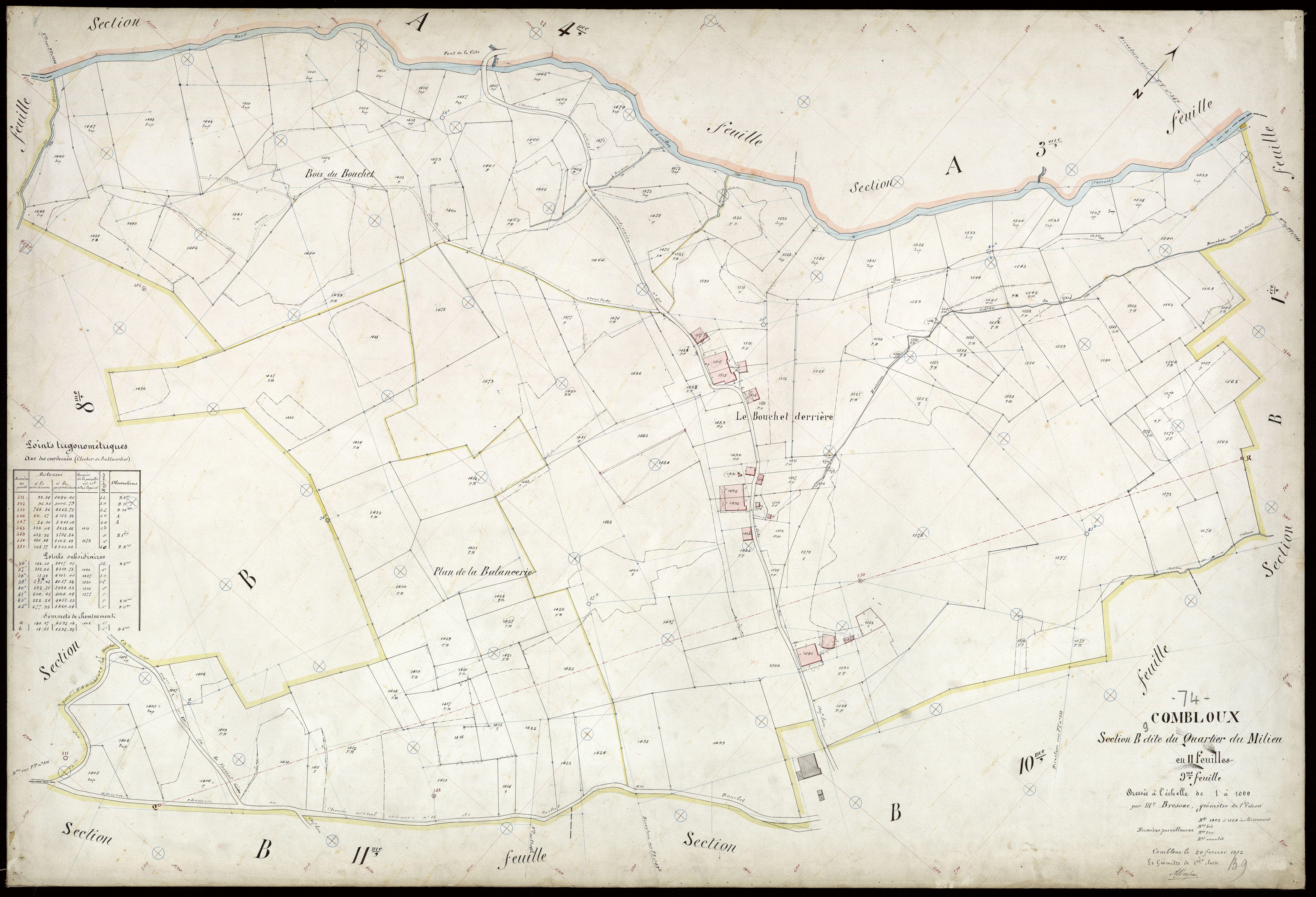 3 P 3 3759 - Feuille n° 10, parcelles n° 18 à 1803 - 20 février 1912