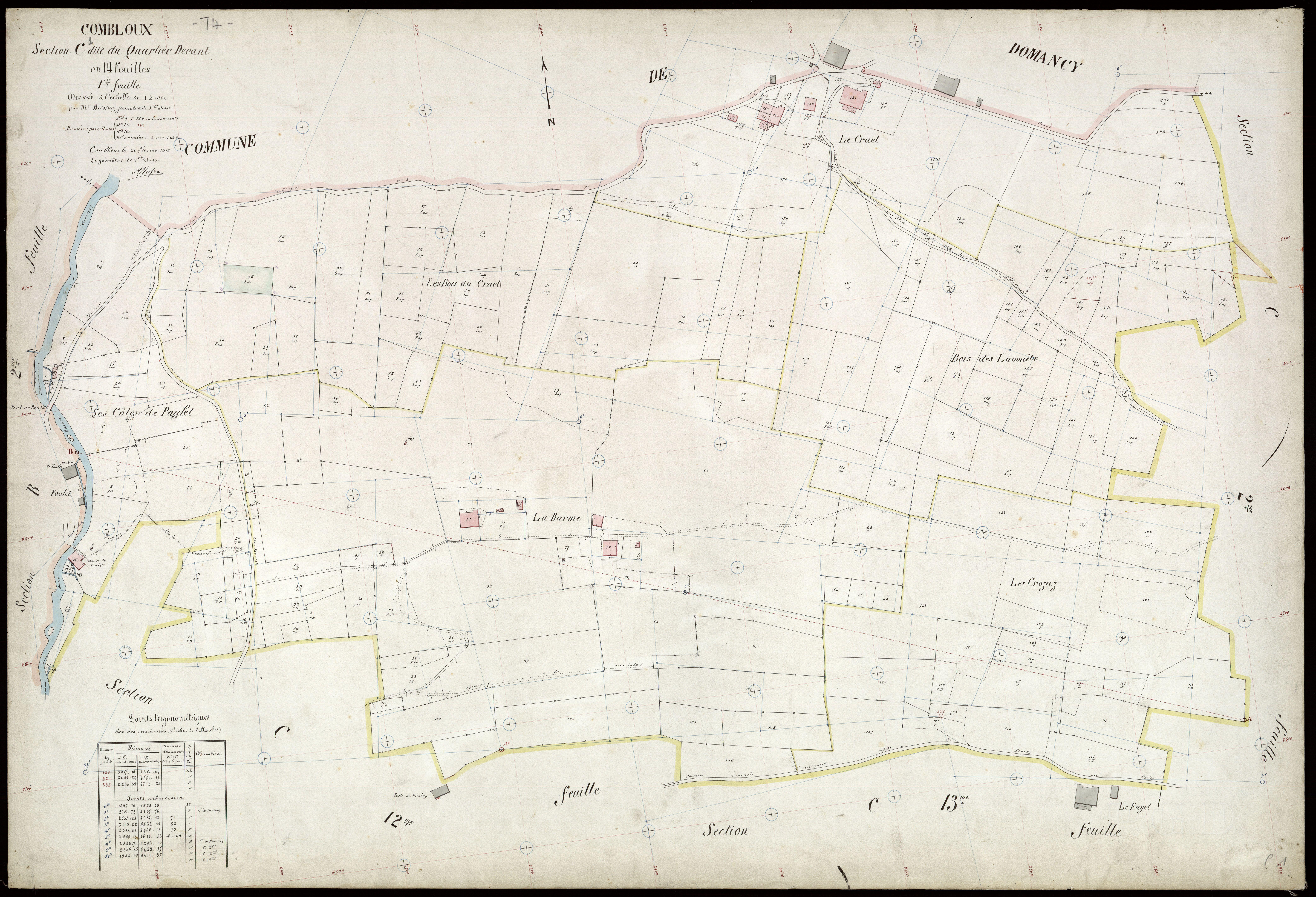 3 P 3 3762 - Feuille n° 2, parcelles n° 201 à 410 - 20 février 1912
