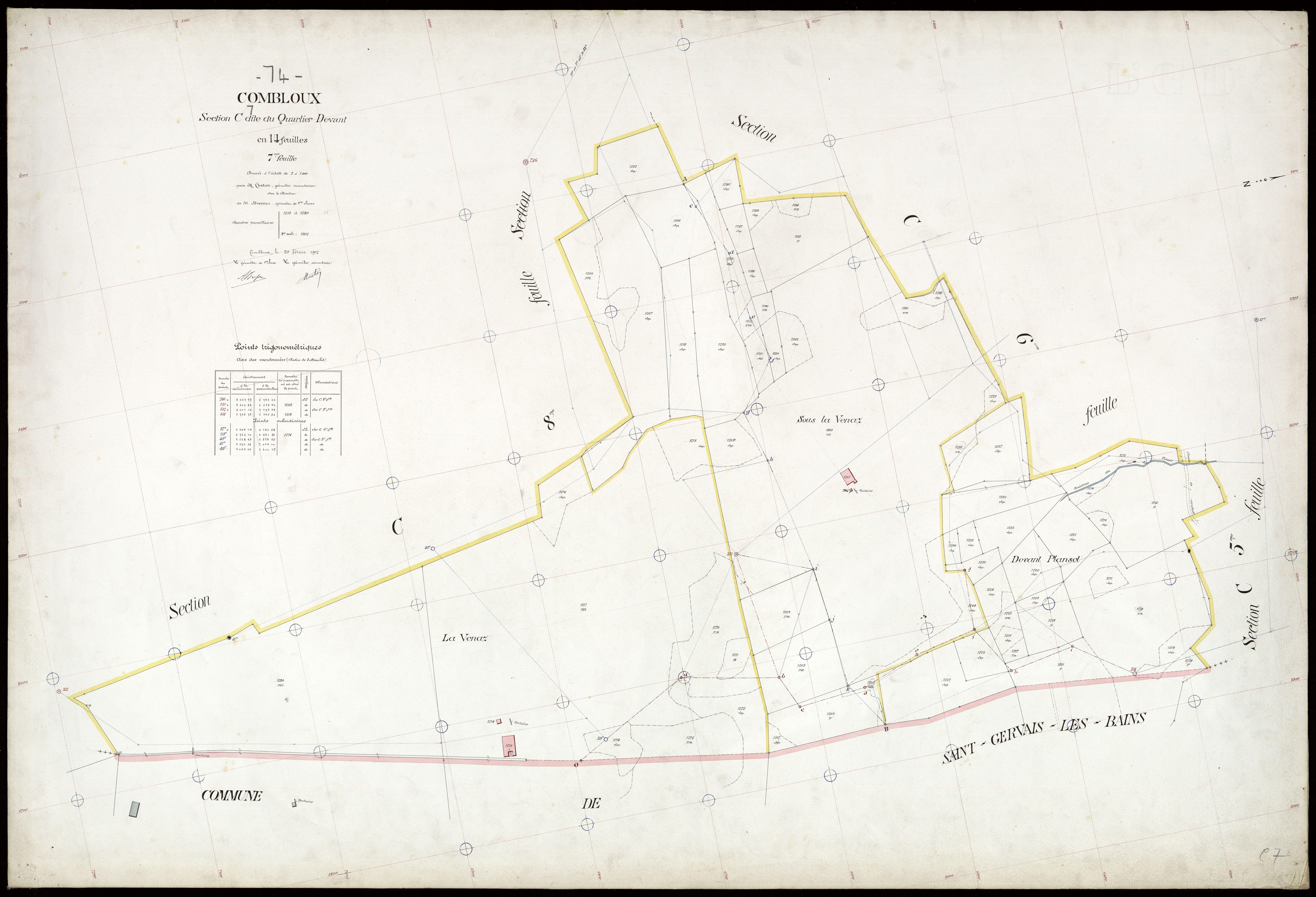 3 P 3 3768 - Feuille n° 8, parcelles n° 1281 à 1434 - 20 février 1912