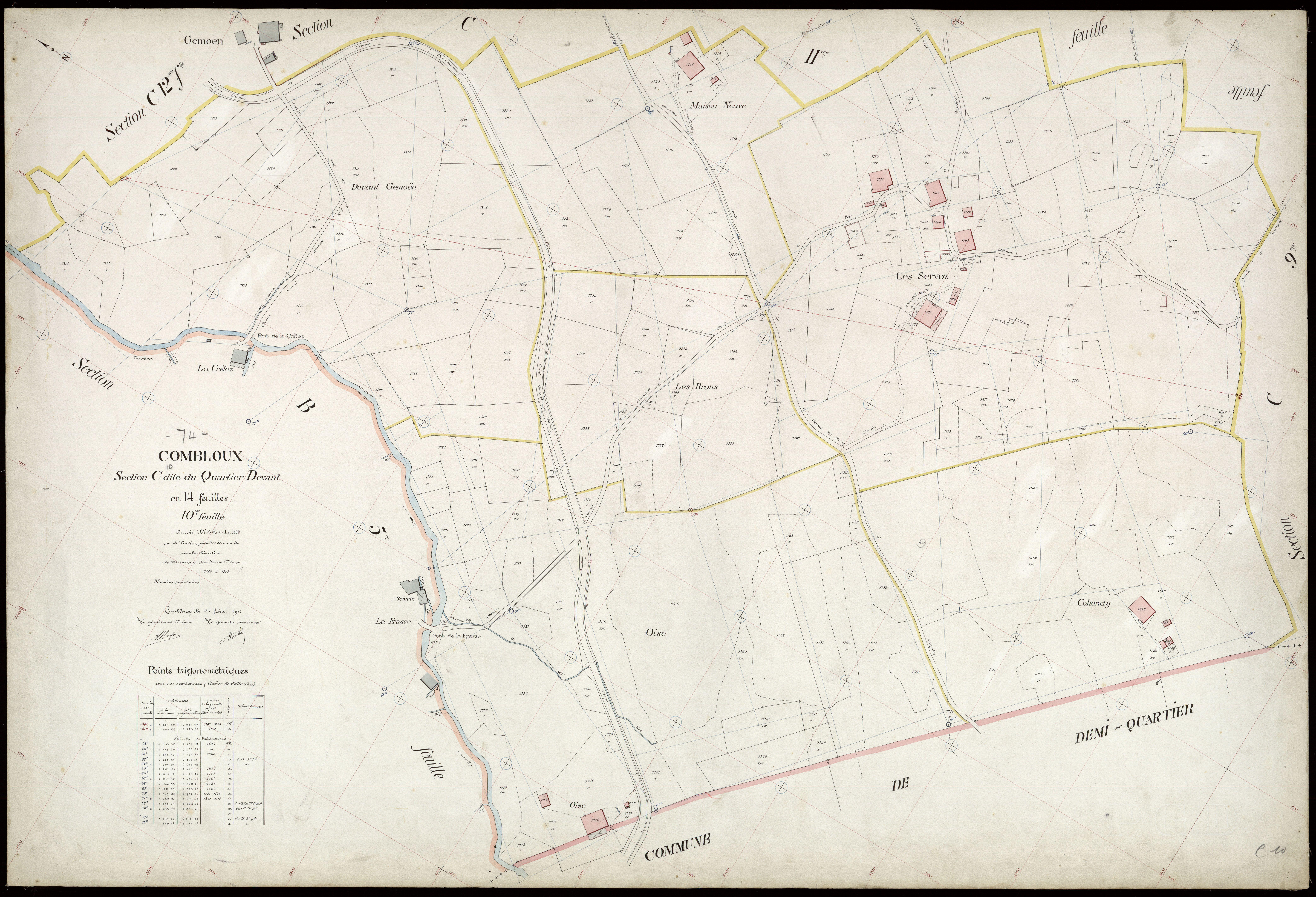 3 P 3 3771 - Feuille n° 11, parcelles n° 1826 à 206 - 20 février 1912