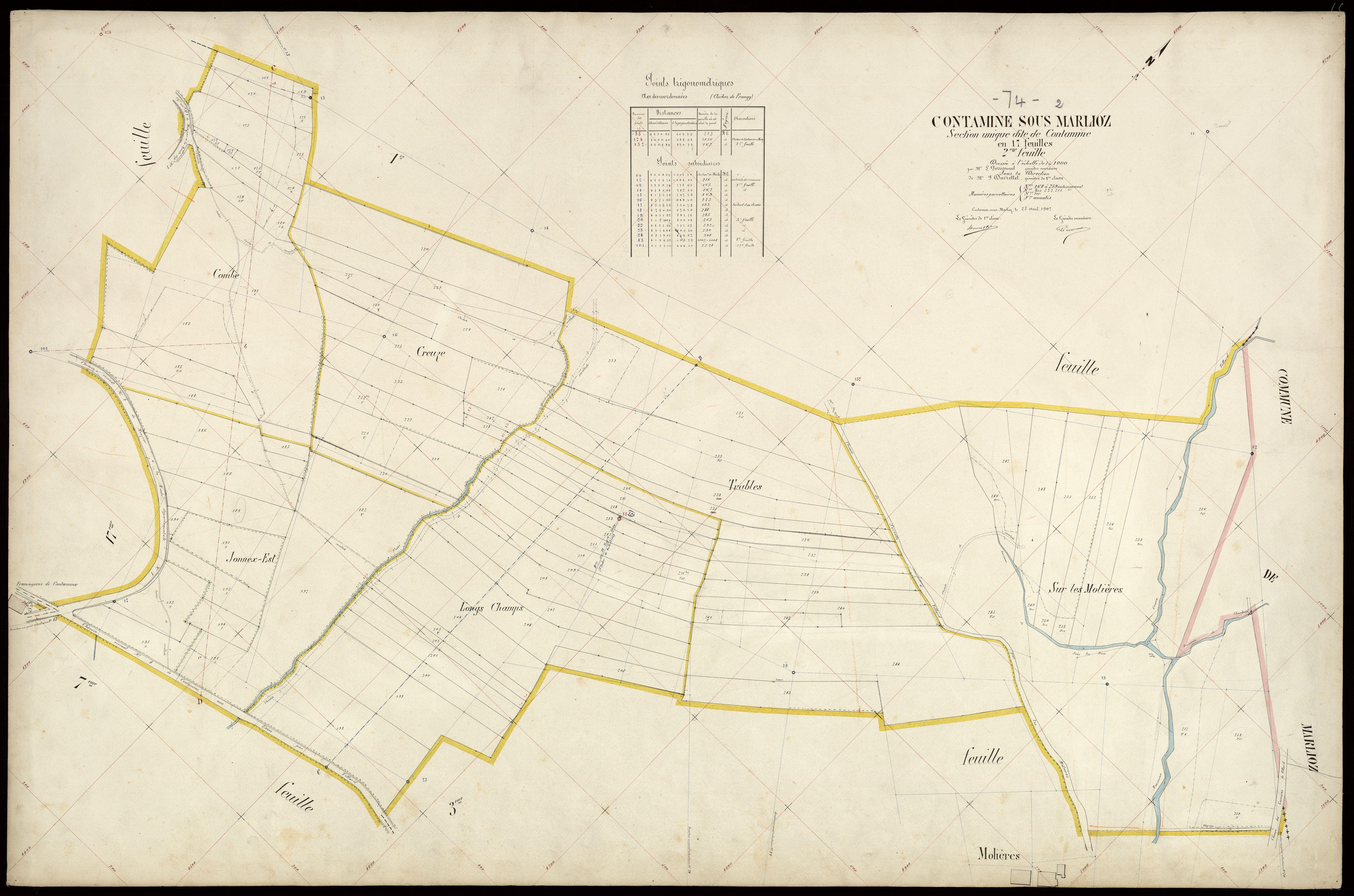 3 P 3 3787 - Feuille n° 3, parcelles n° 260 à 473 - 25 avril 1907