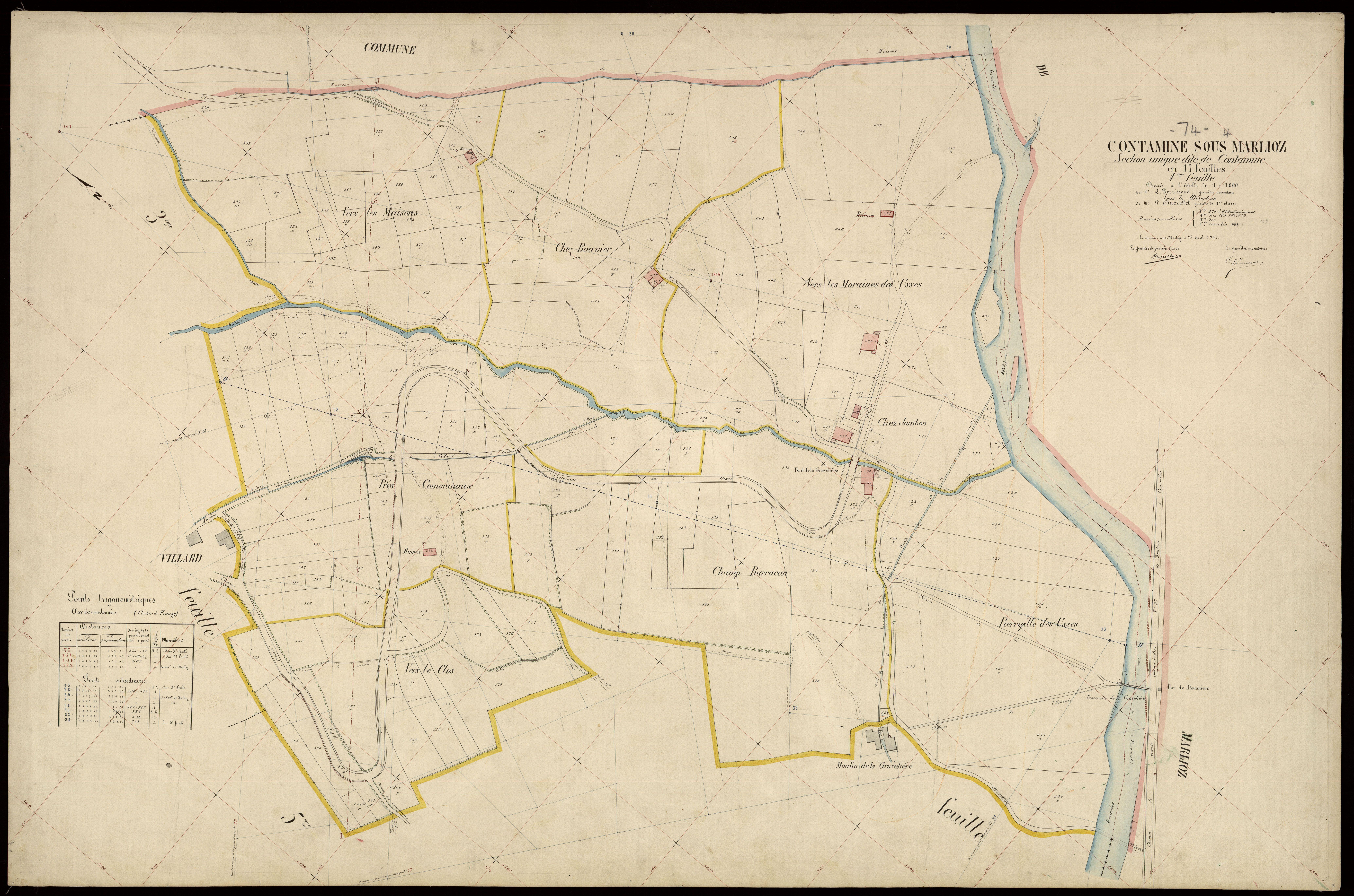 3 P 3 3789 - Feuille n° , parcelles n° 641 à 76 - 25 avril 1907