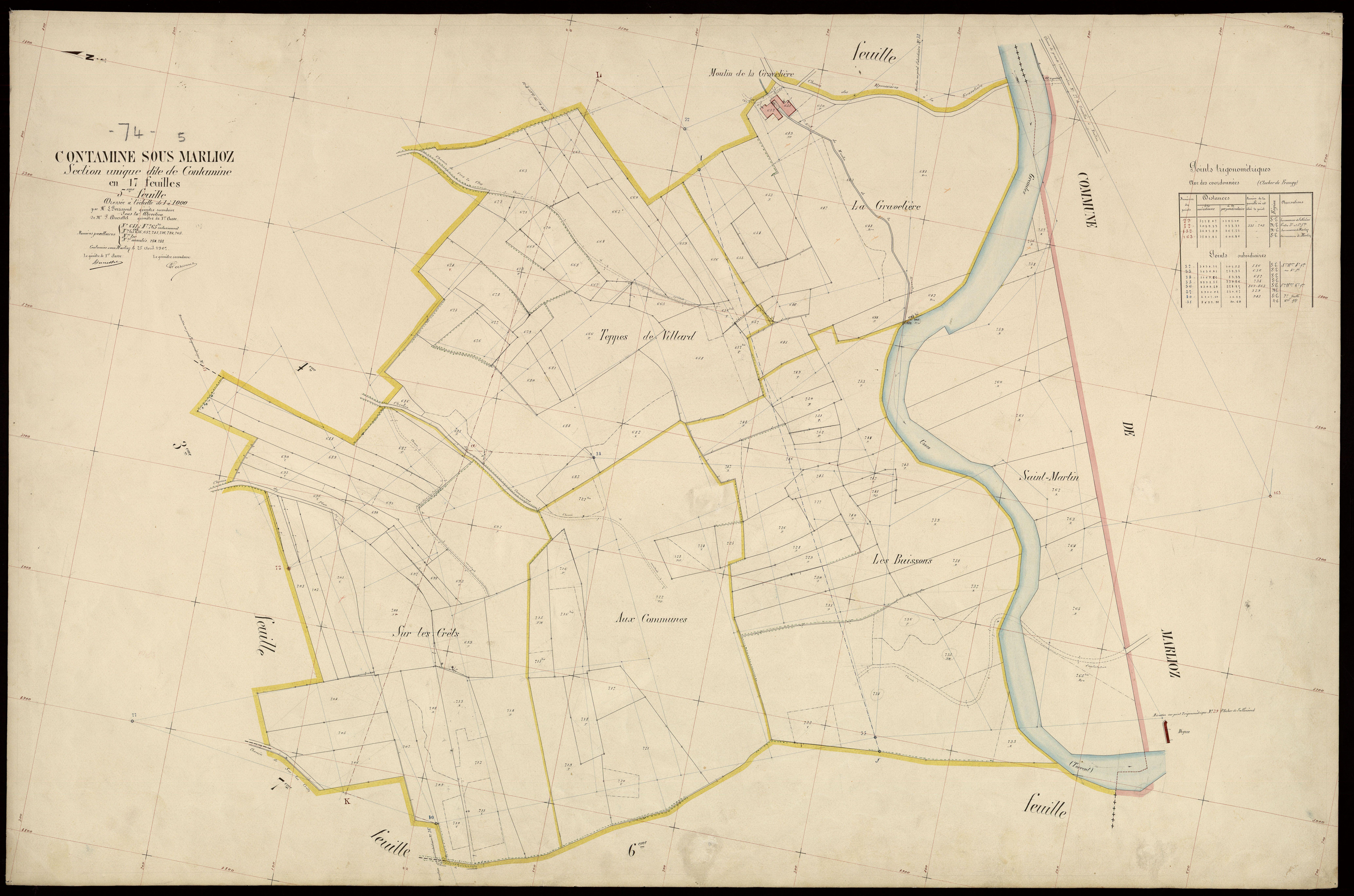 3 P 3 3790 - Feuille n° 6, parcelles n° 766 à 889 - 25 avril 1907