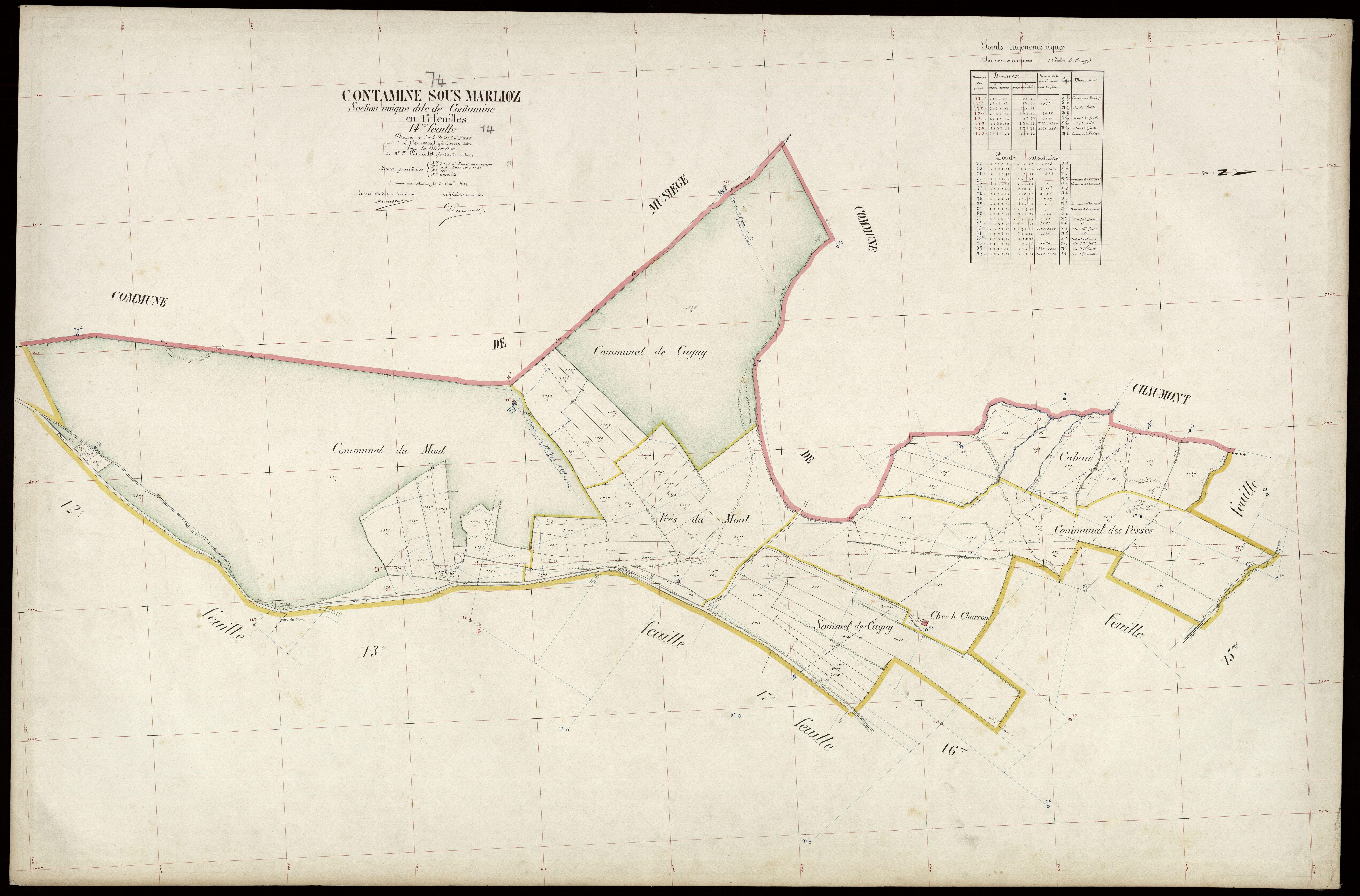 3 P 3 3799 - Feuille n° 1, parcelles n° 2047 à 2196 - 25 avril 1907