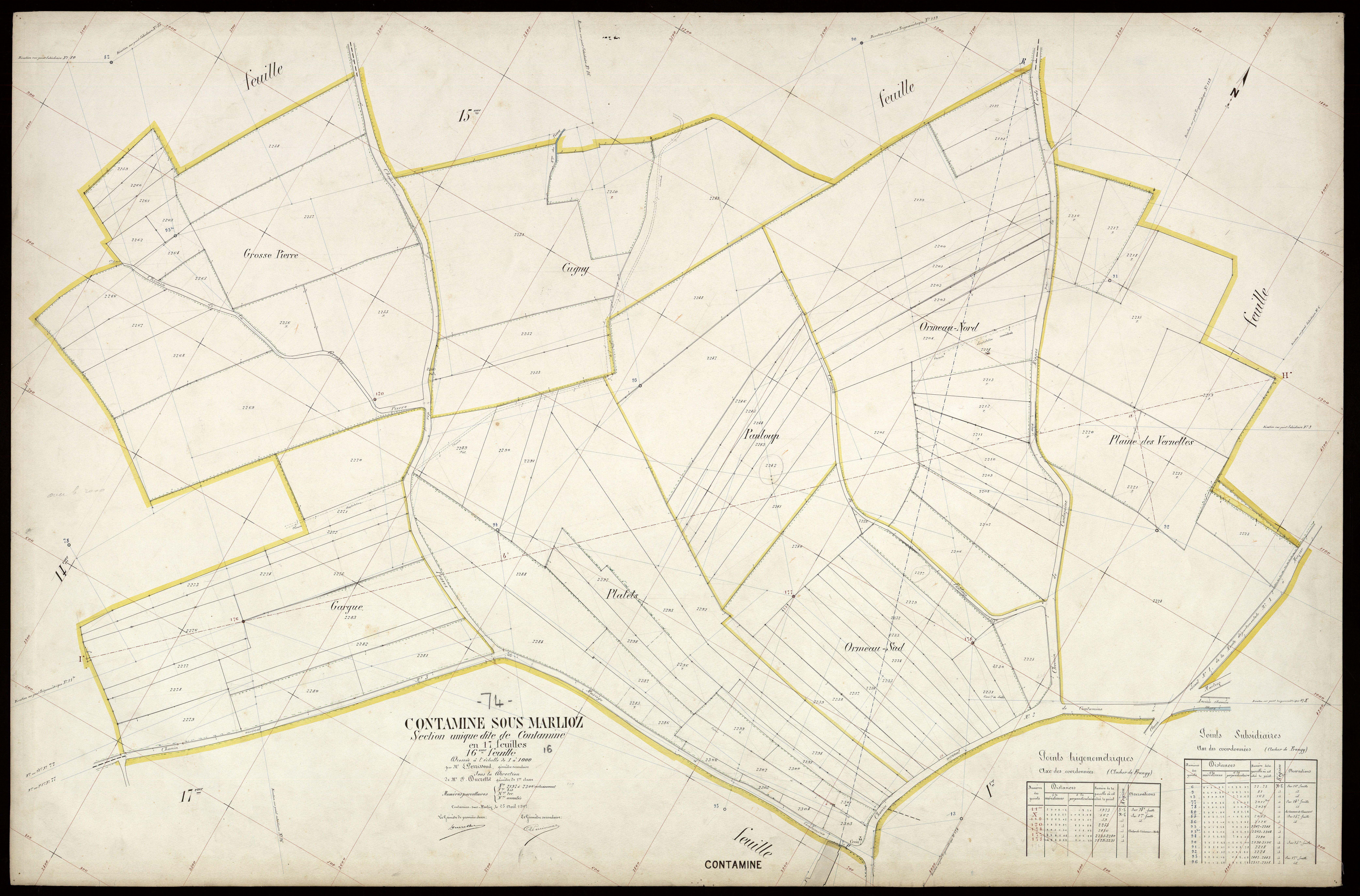 3 P 3 3801 - Feuille n° 17, parcelles n° 2307 à 233 - 25 avril 1907