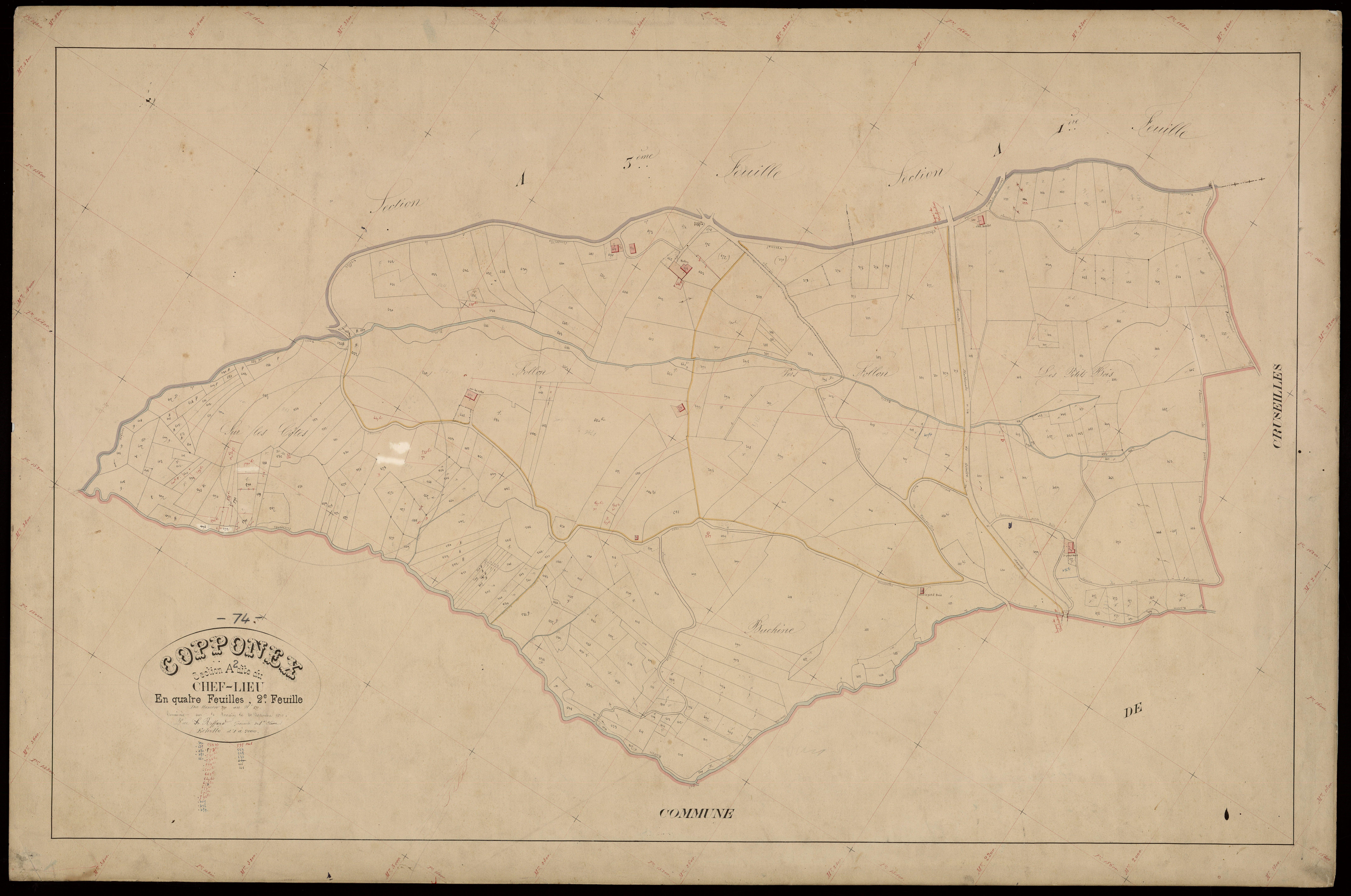 3 P 3 3871 - Feuille n° 3, parcelles n° 678 à 1094 - 20 septembre 1870