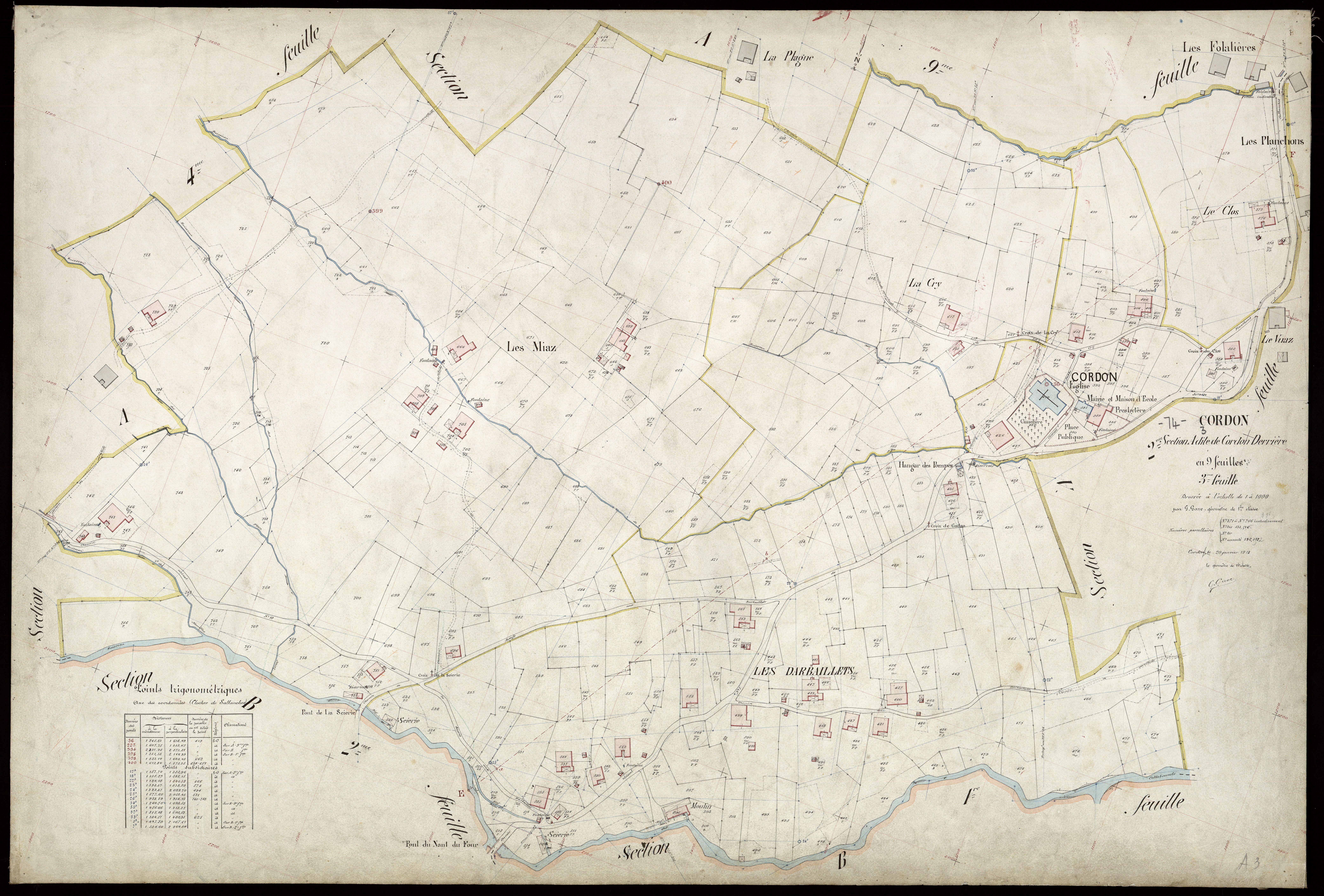 3 P 3 3882 - Feuille n° 4, parcelles n° 767 à 1021 - 20 janvier 1912