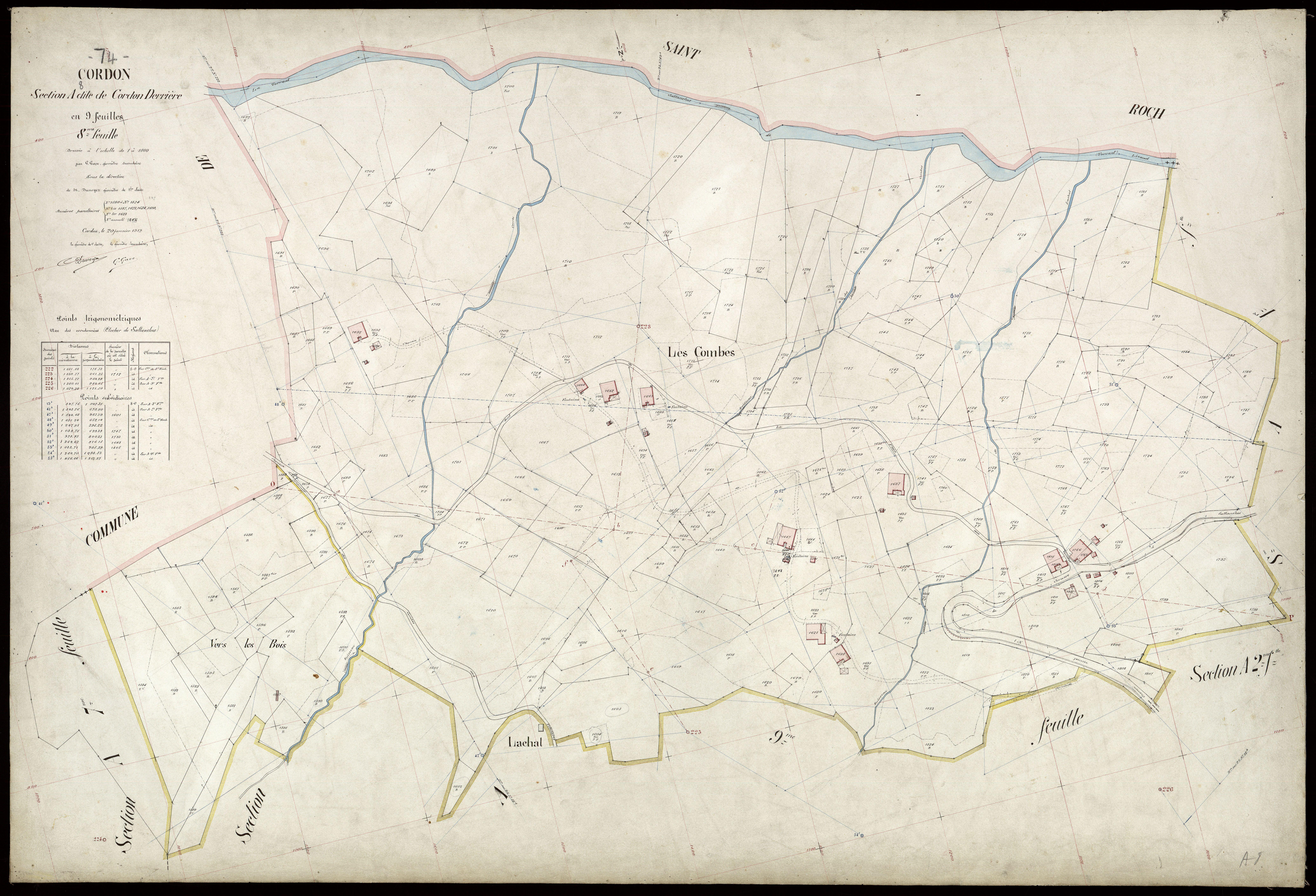 3 P 3 3887 - Feuille n° 9, parcelles n° 182 à 2087 - 20 janvier 1912