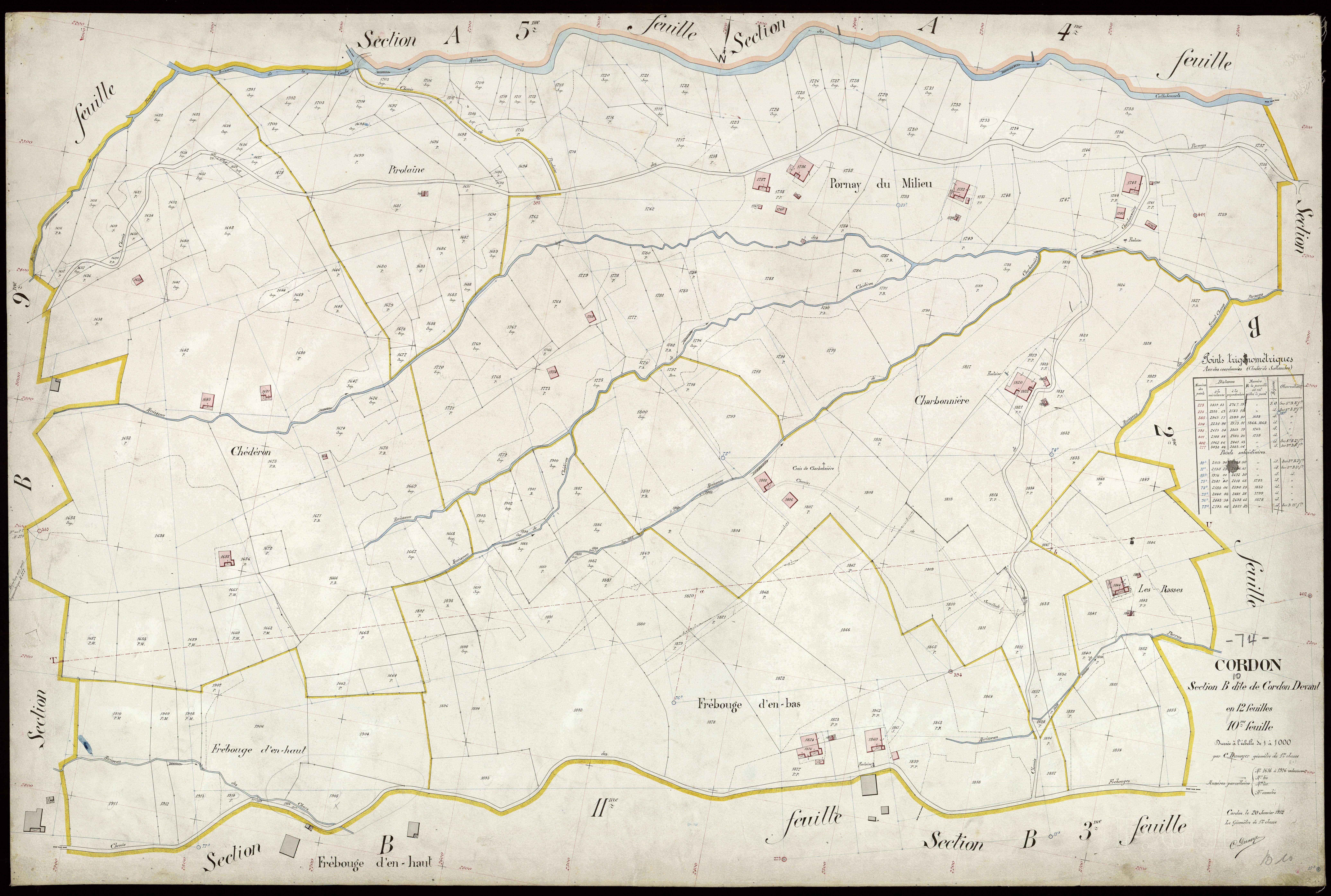 3 P 3 3898 - Feuille n° 11, parcelles n° 1917 à 2020 - 20 janvier 1912