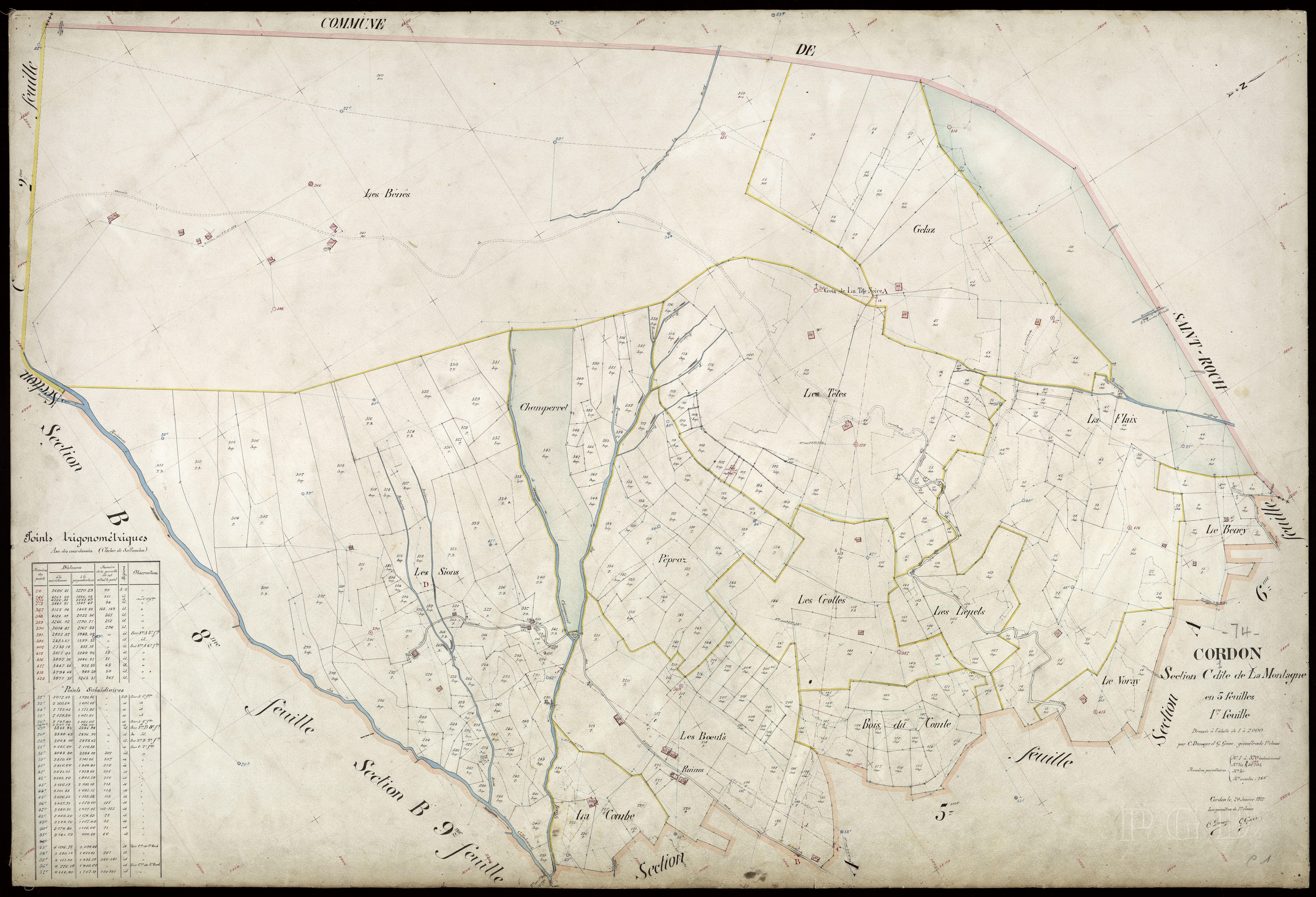 3 P 3 3901 - Feuille n° 2, parcelles n° 371 à 410 - 20 janvier 1912