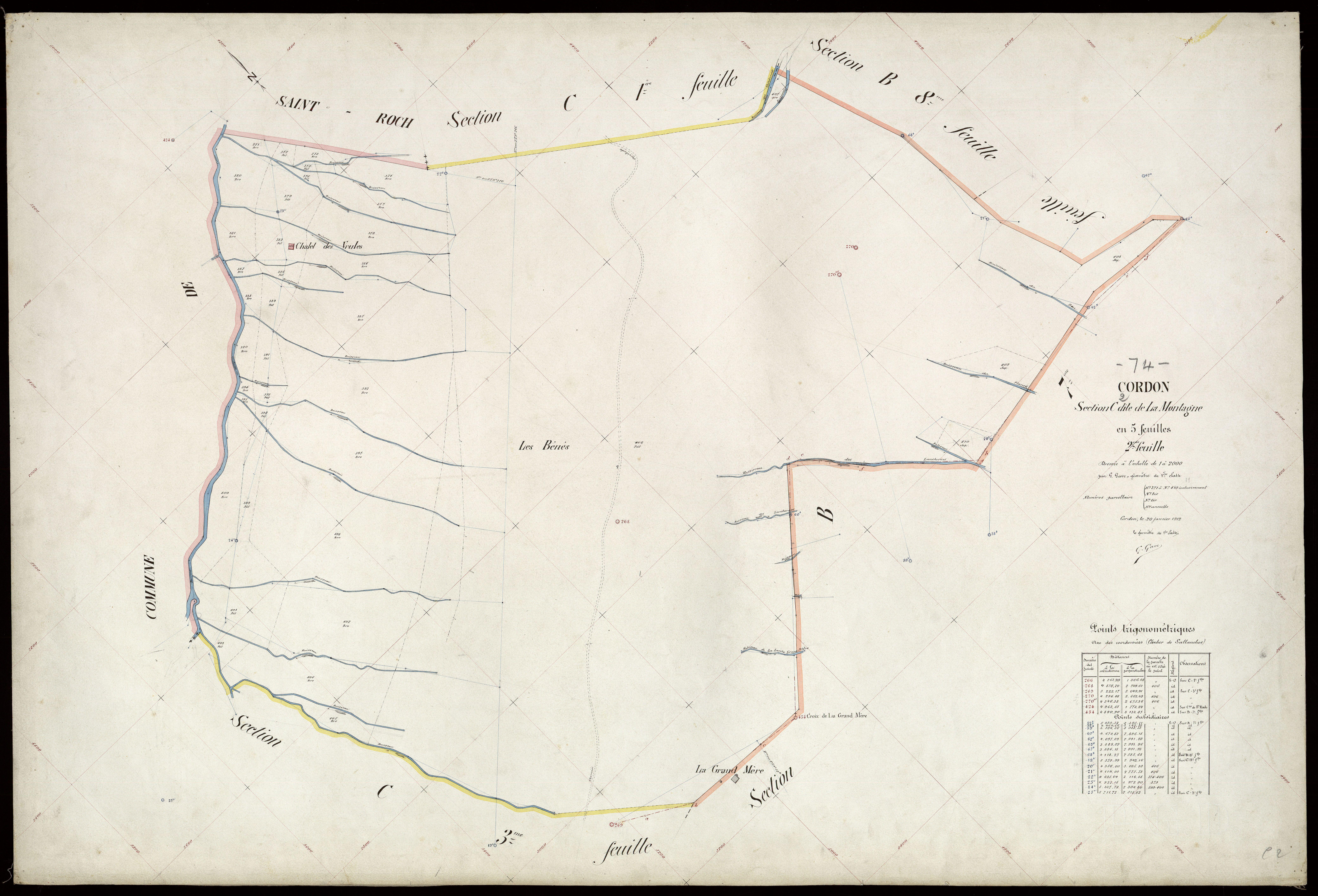 3 P 3 3902 - Feuille n° 3, parcelles n° 411 à 463 - 20 janvier 1912