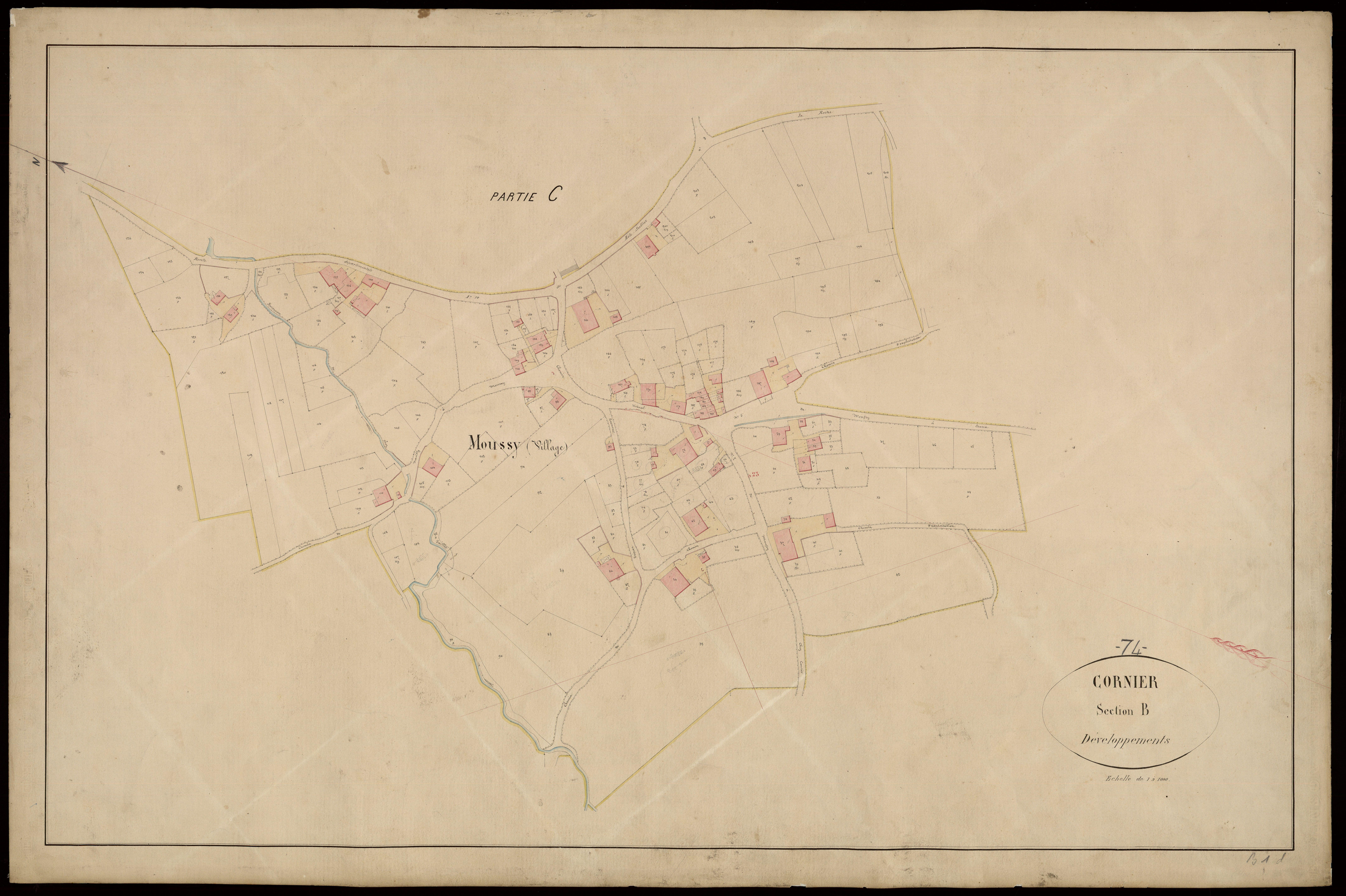 3 P 3 3922 - Feuille n° 2, parcelles n° 413 bà 720 - 1er mars 1870