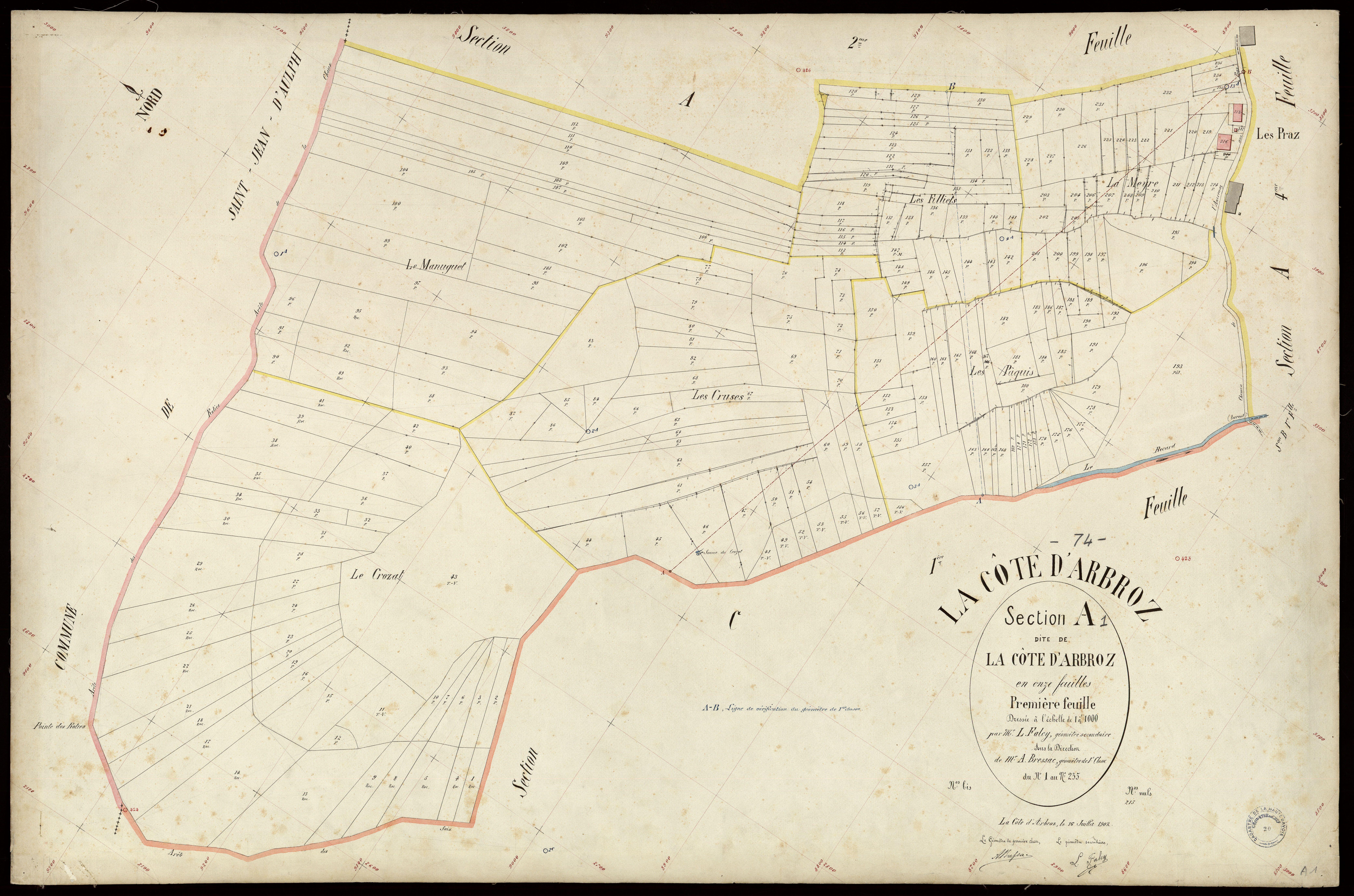 3 P 3 3926 - Feuille n° 2, parcelles n° 236 à 48 - 16 juillet 1902