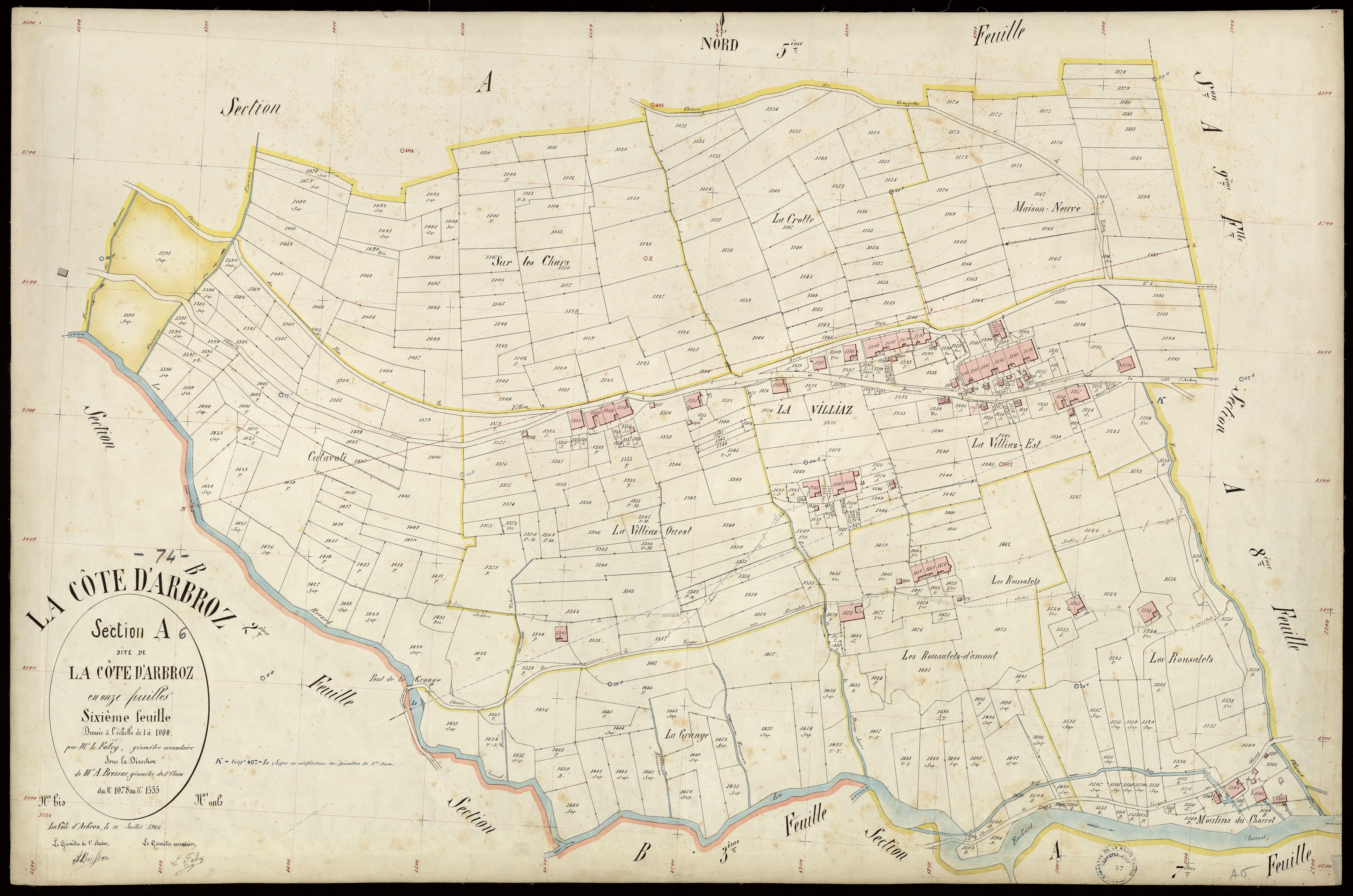 3 P 3 3931 - Feuille n° 7, parcelles n° 16 à 1680 - 16 juillet 1902