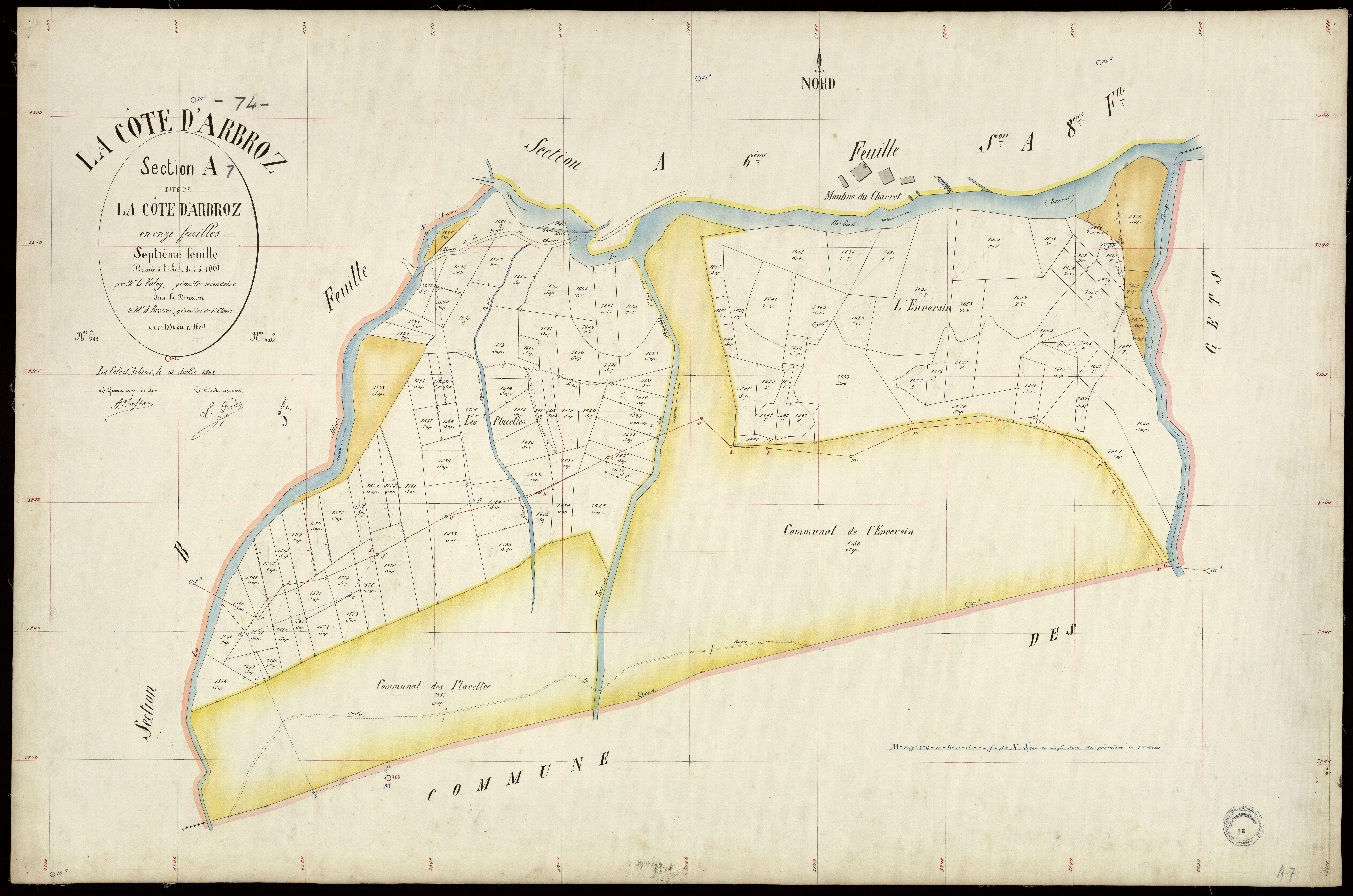 3 P 3 3932 - Feuille n° 8, parcelles n° 1681 à 2096 - 16 juillet 1902