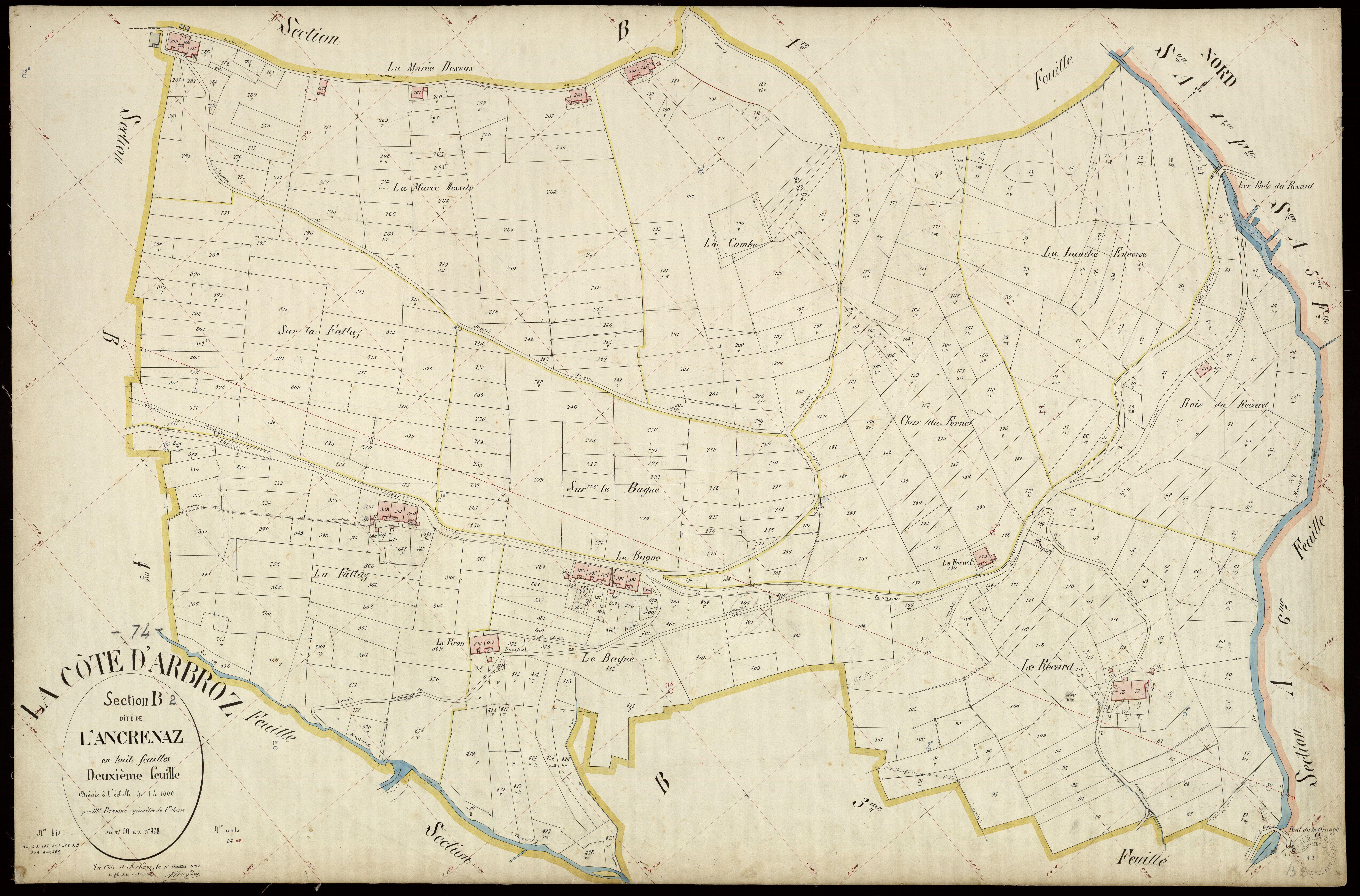 3 P 3 3938 - Feuille n° 3, parcelles n° 429 à 664 - 16 juillet 1902