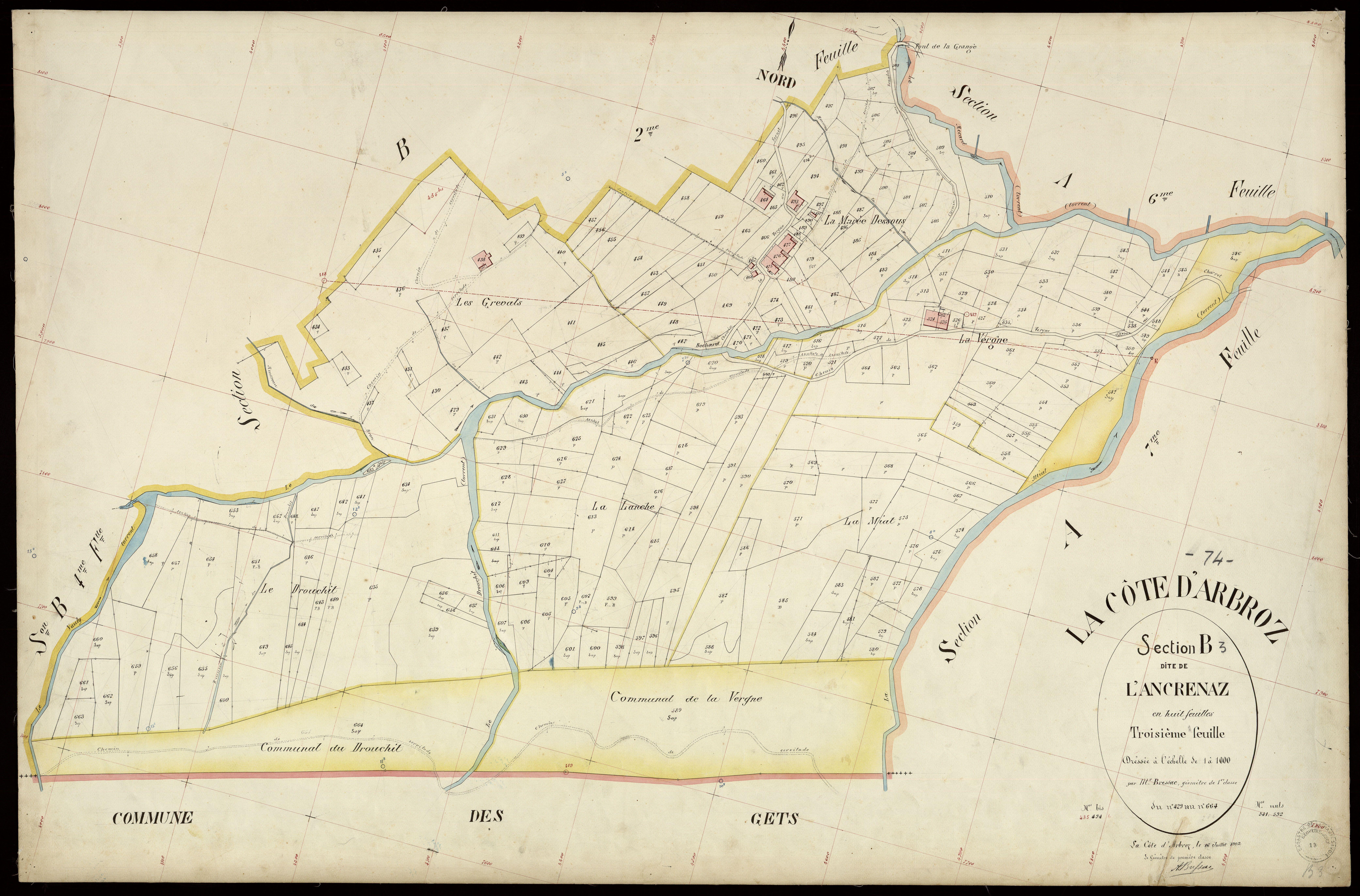 3 P 3 3939 - Feuille n° 4, parcelles n° 66 à 943 - 16 juillet 1902