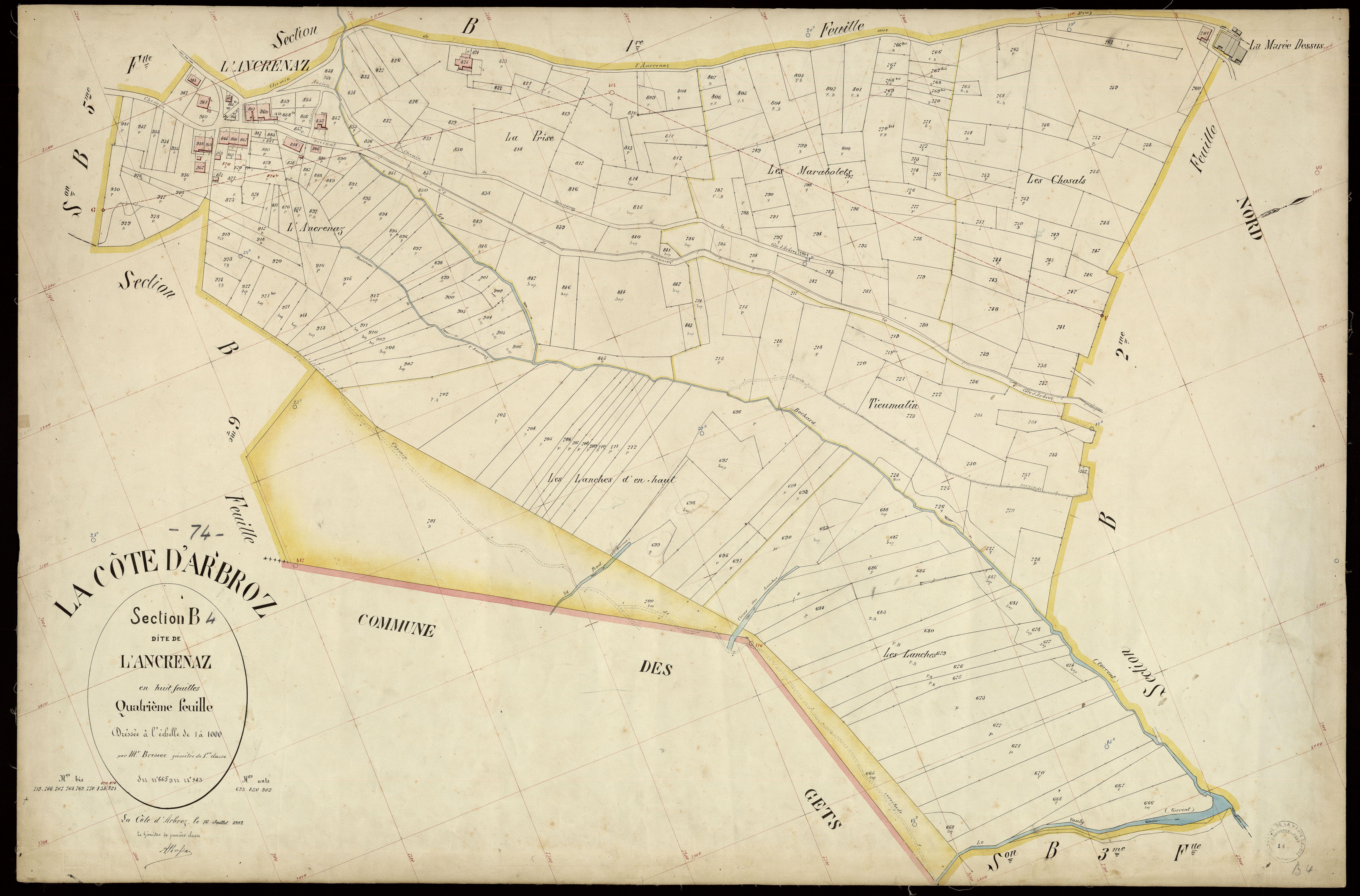 3 P 3 3940 - Feuille n° , parcelles n° 944 à 1267 - 16 juillet 1902