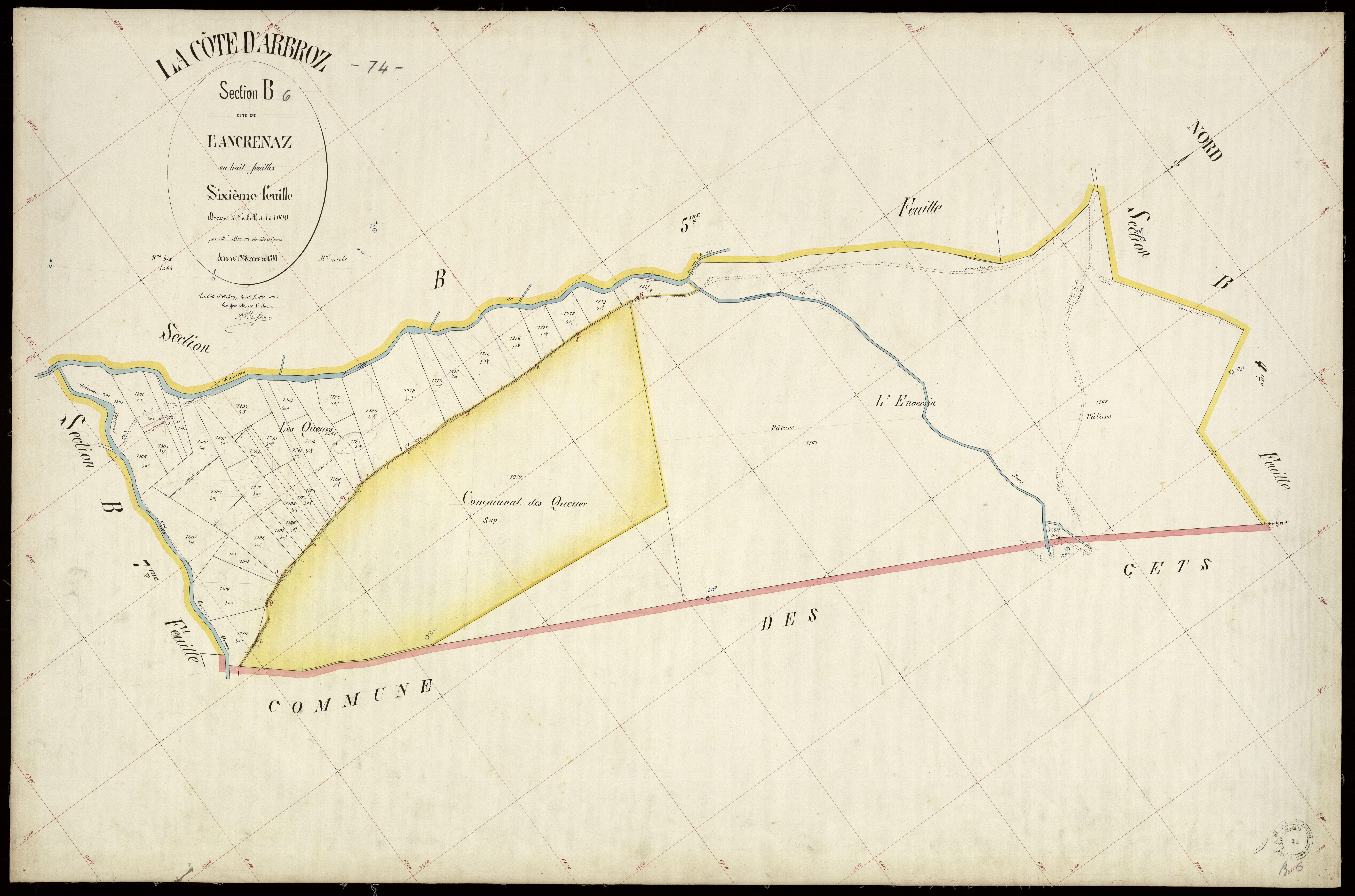 3 P 3 3942 - Feuille n° 7, parcelles n° 1311 à 1722 - 16 juillet 1902