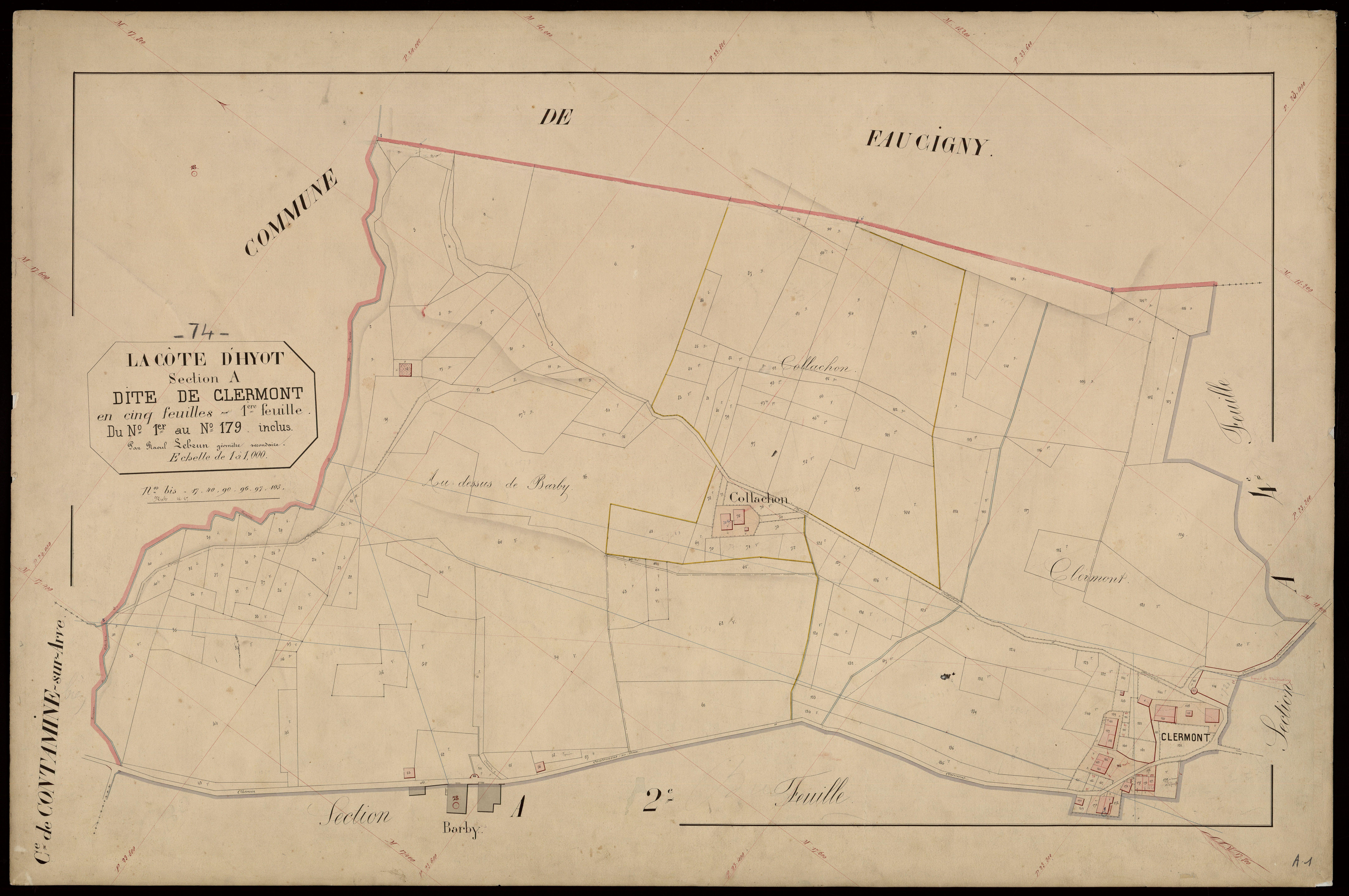 3 P 3 3948 - Feuille n° 2, parcelles n° 180 à 33 -