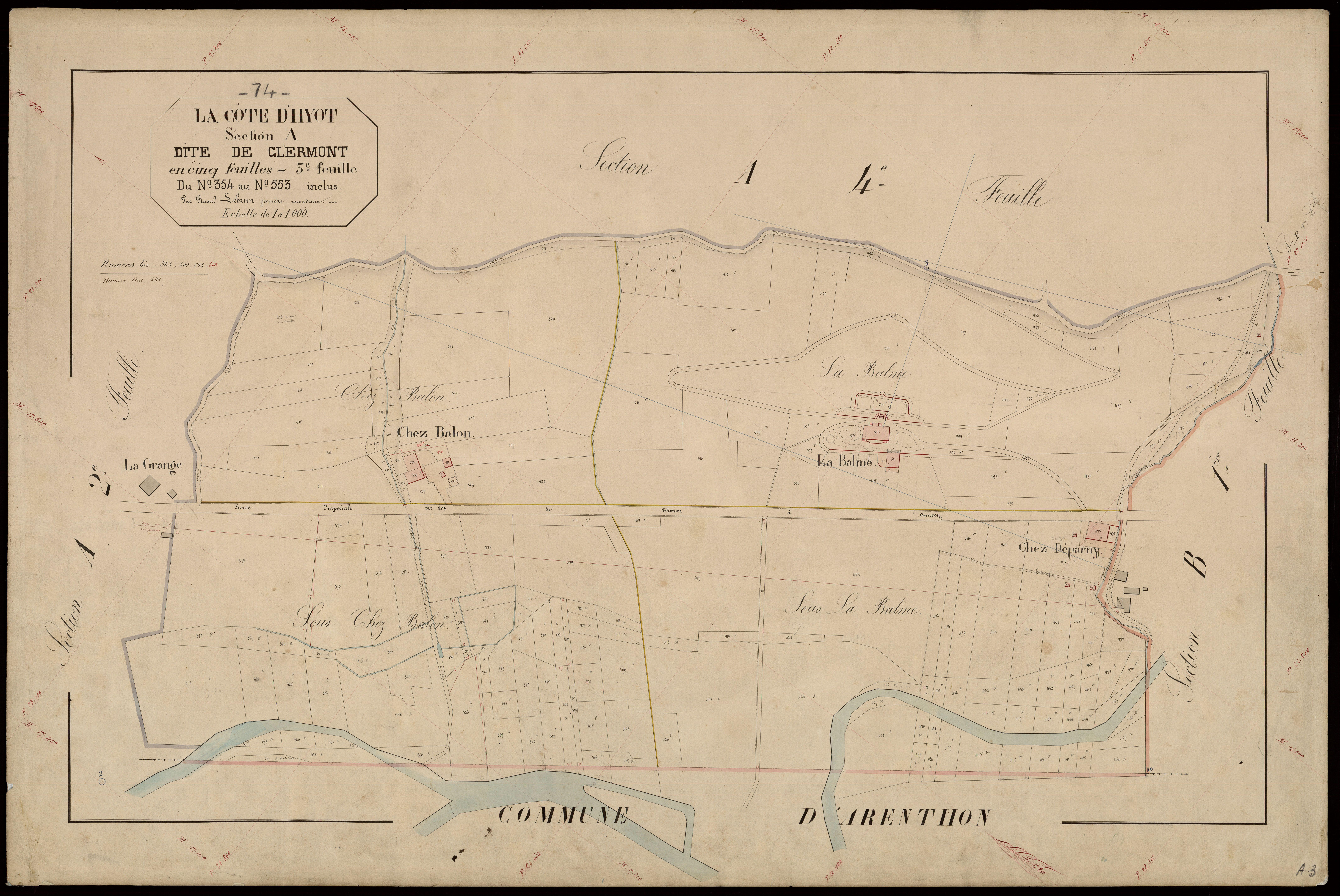 3 P 3 3950 - Feuille n° 4, parcelles n° 4 à 780 -