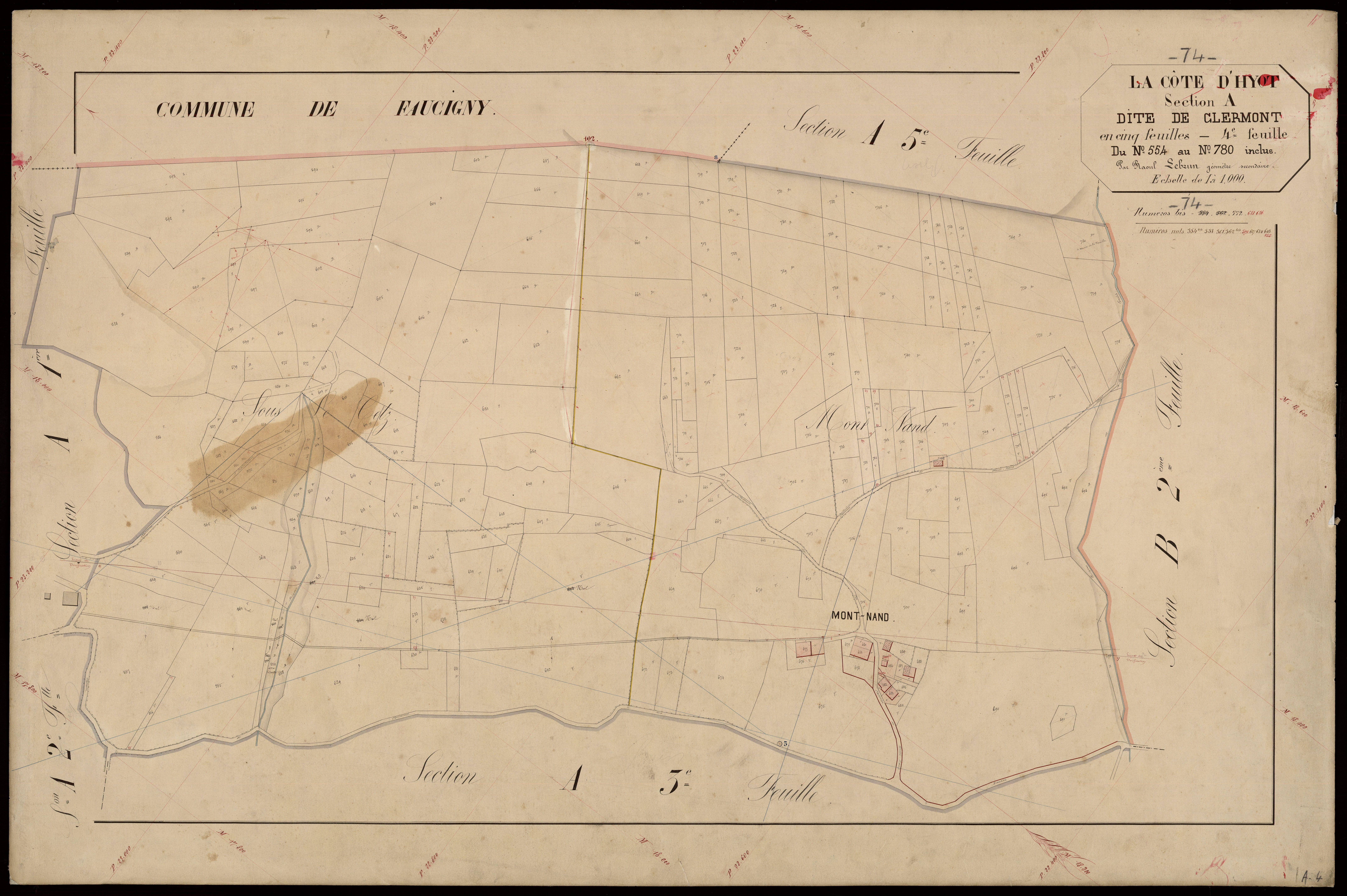 3 P 3 3951 - Feuille n° , parcelles n° 781 à 867 -