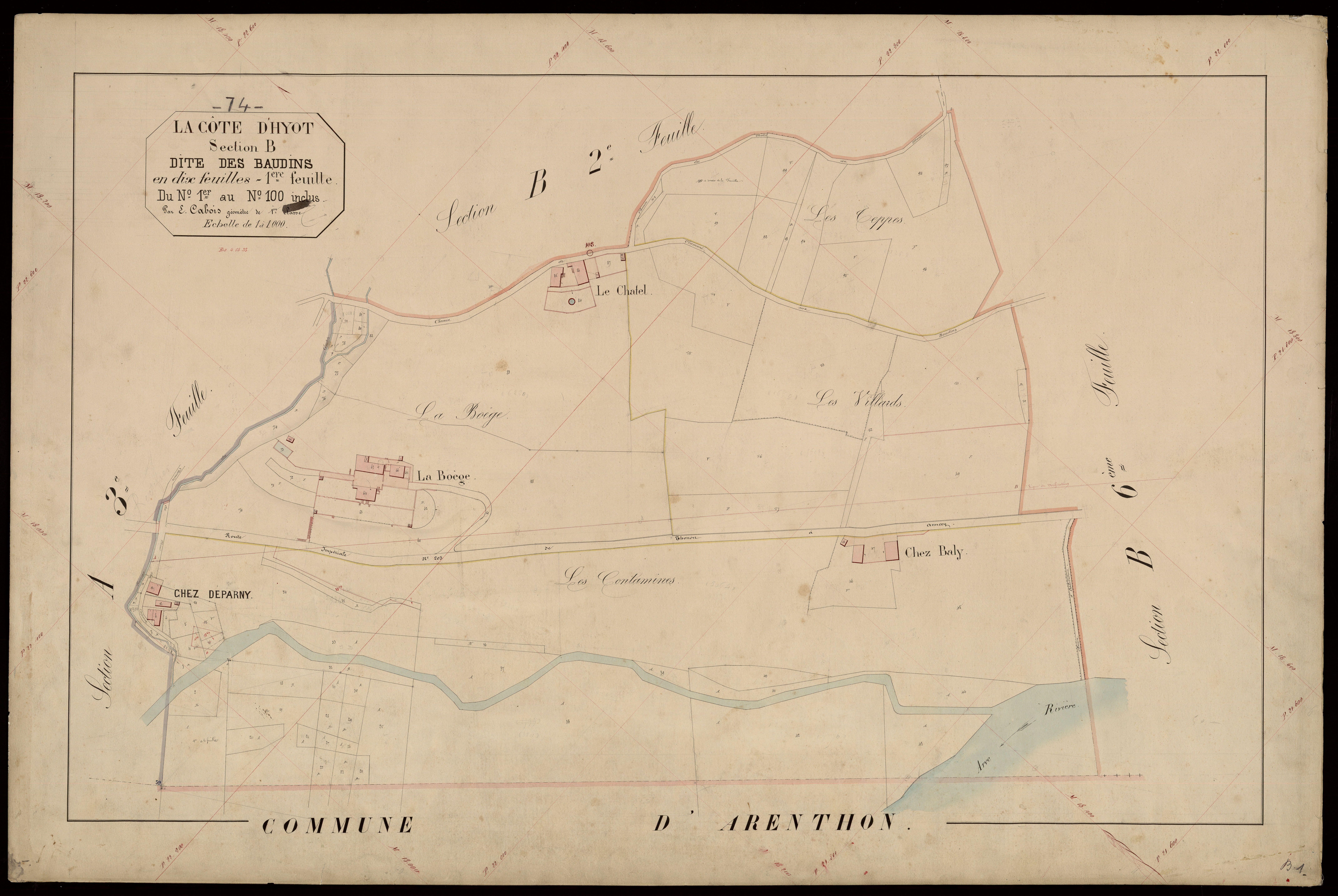 3 P 3 3953 - Feuille n° 2, parcelles n° 101 à 31 -
