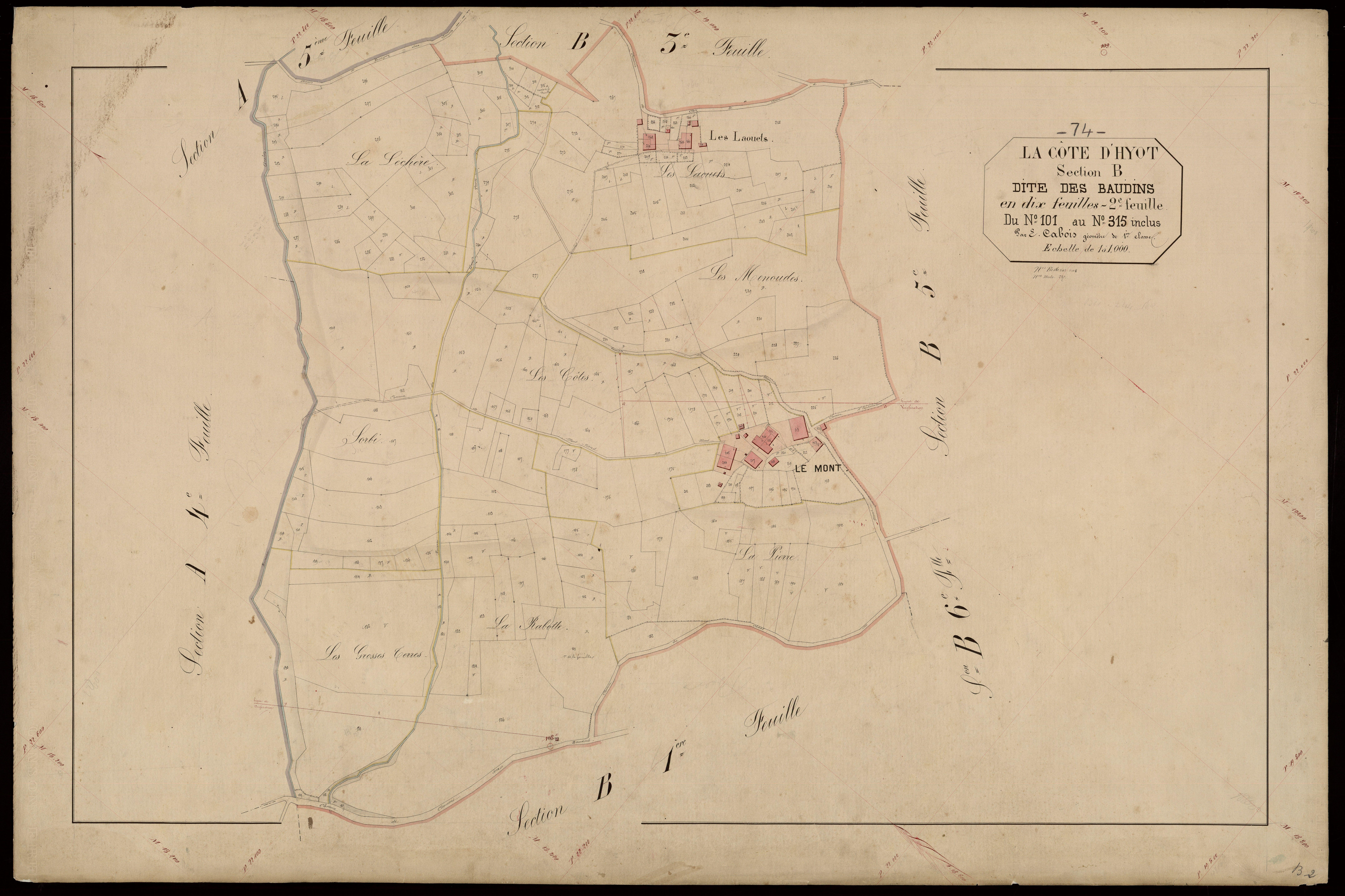 3 P 3 3954 - Feuille n° 3, parcelles n° 316 à 426 -