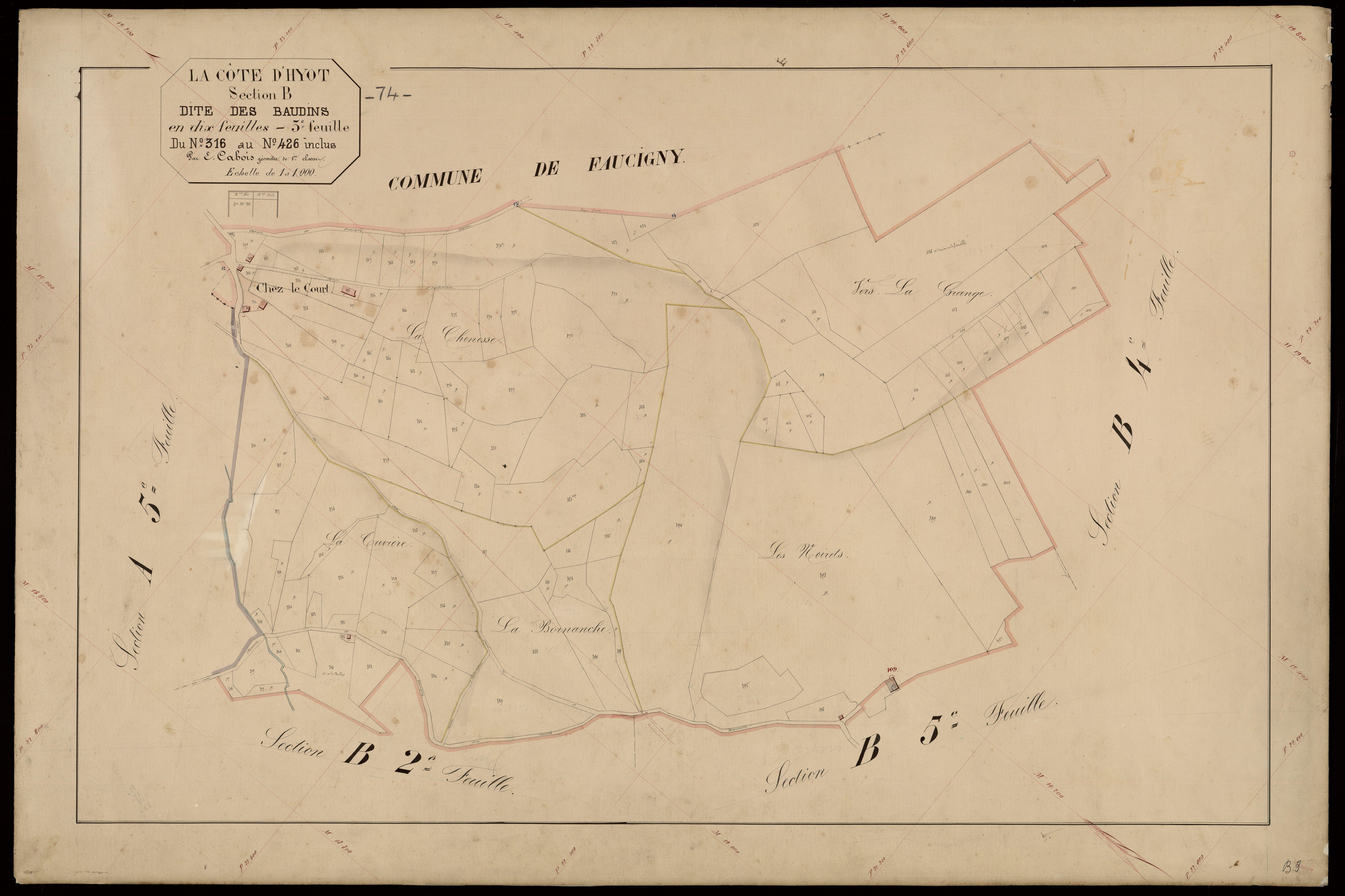 3 P 3 3955 - Feuille n° 4, parcelles n° 427 à 629 -