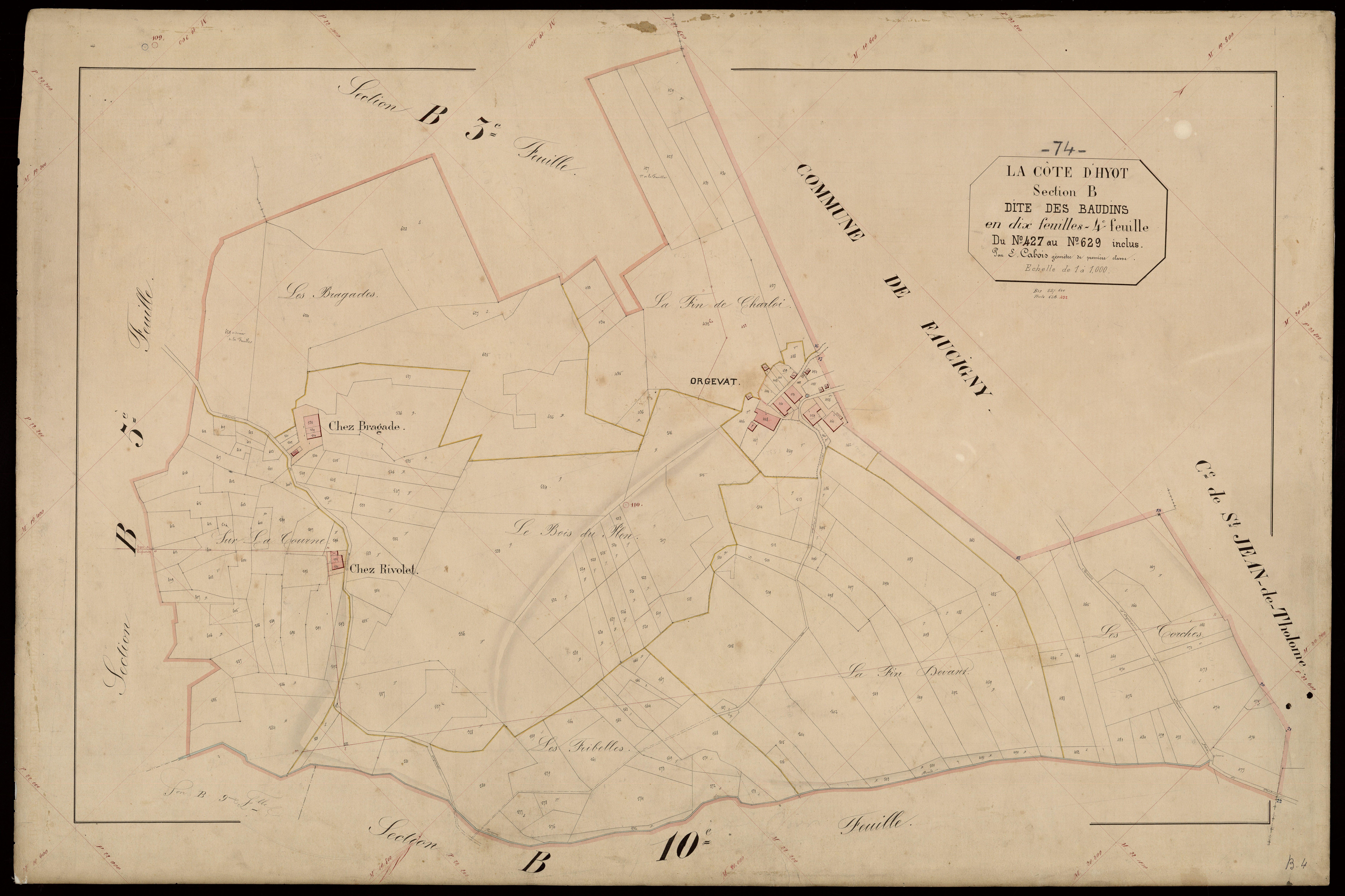 3 P 3 3956 - Feuille n° , parcelles n° 630 à 821 -