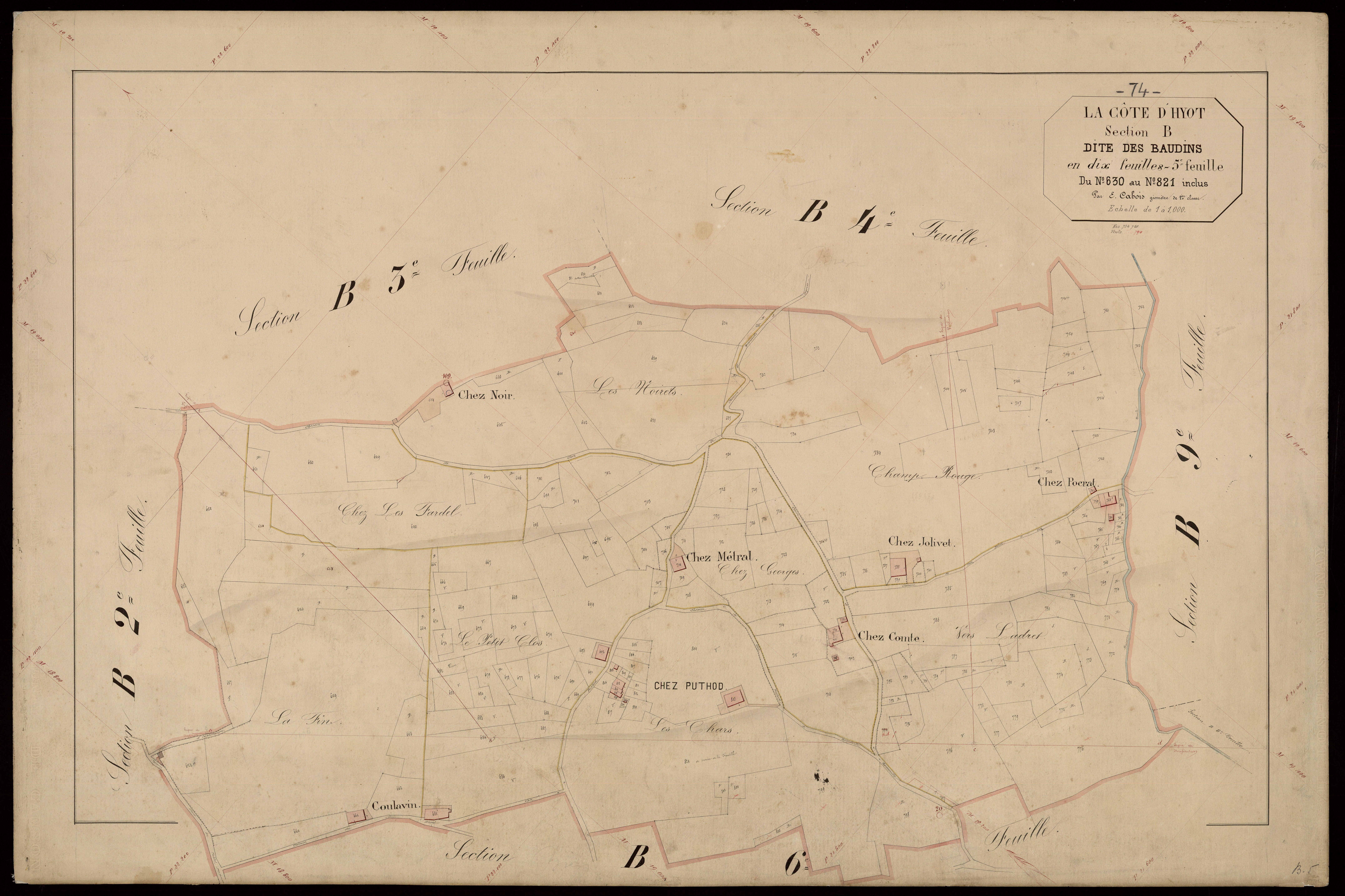 3 P 3 3957 - Feuille n° 6, parcelles n° 822 à 1033 -