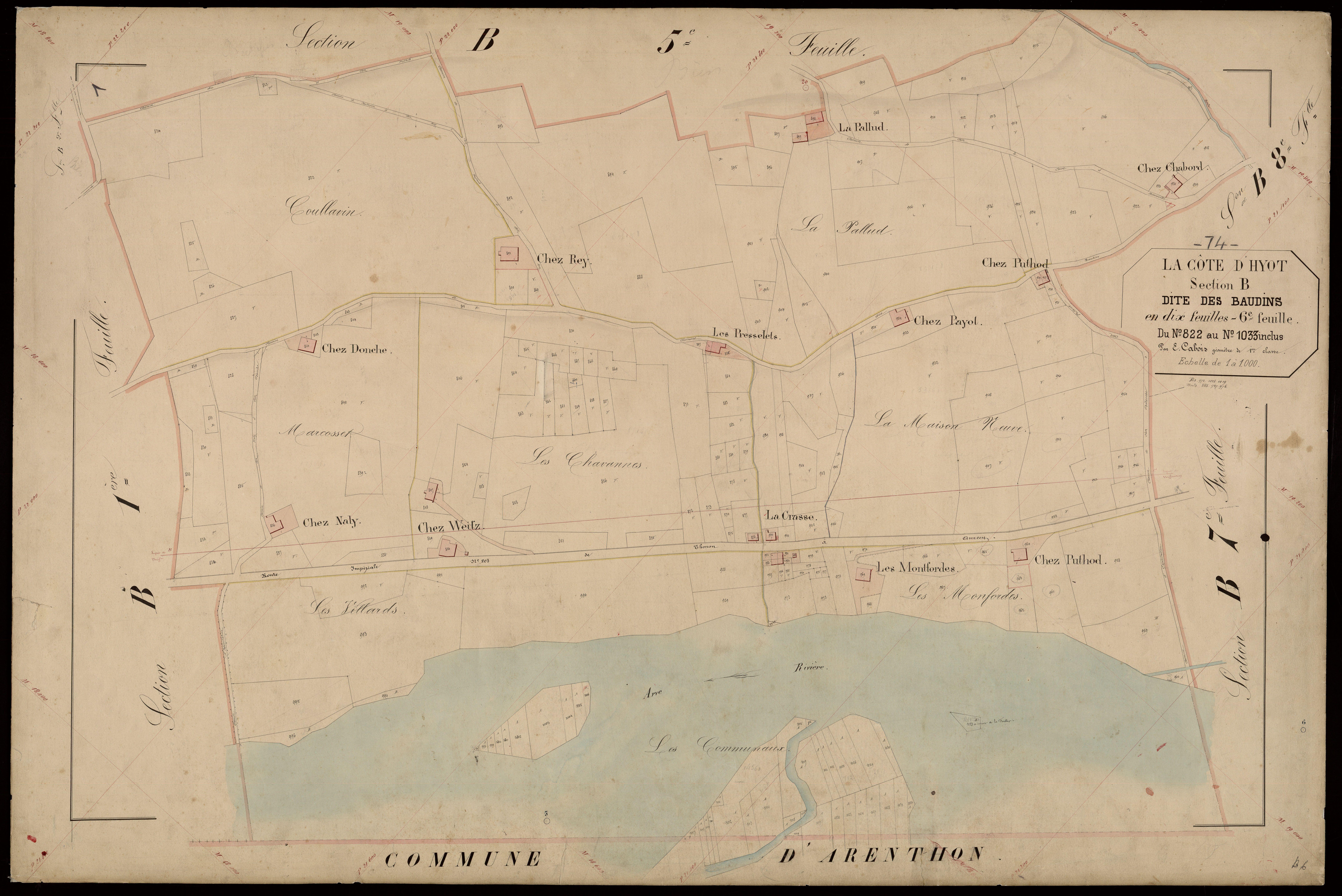 3 P 3 3958 - Feuille n° 7, parcelles n° 1034 à 1236 -
