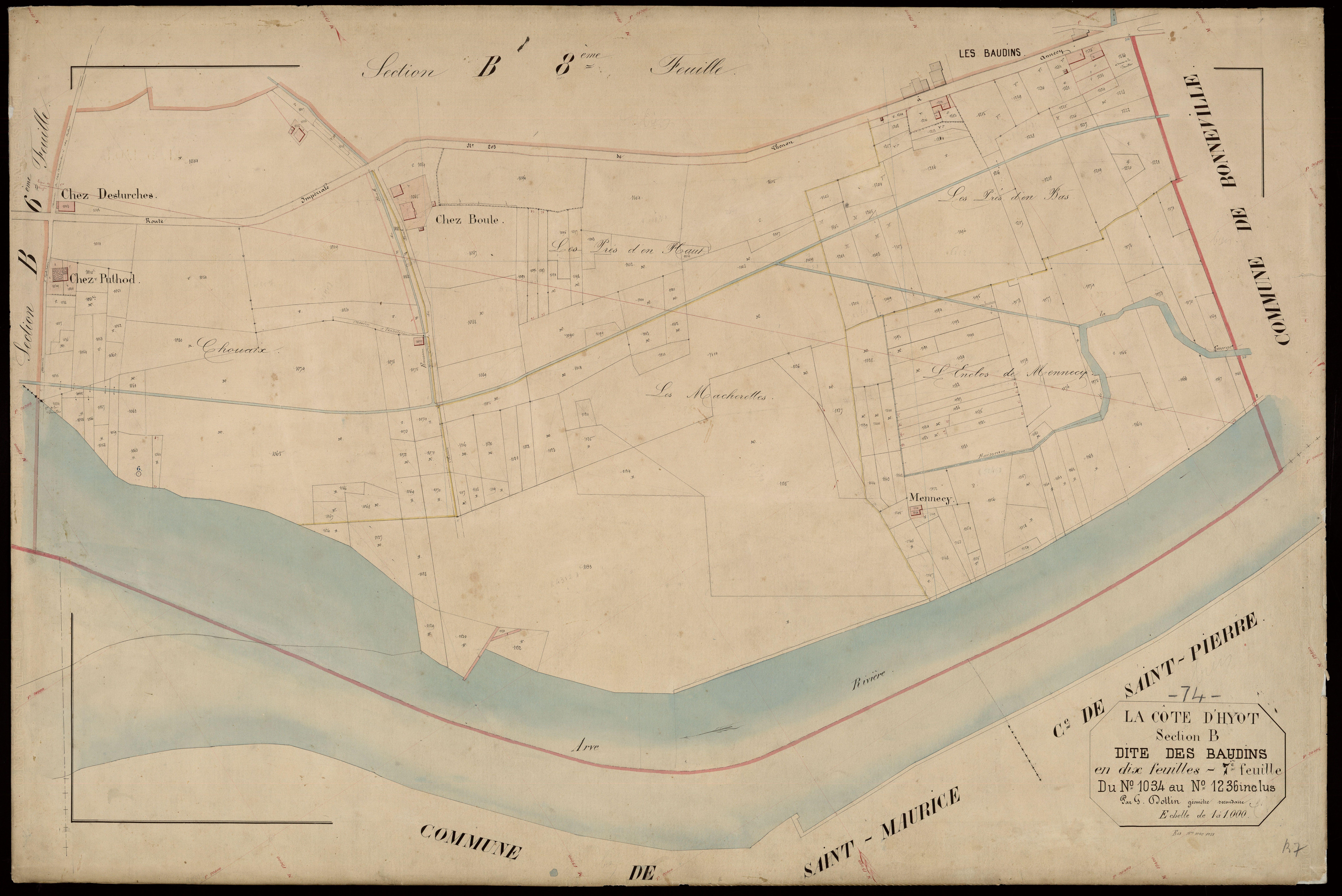 3 P 3 3959 - Feuille n° 8, parcelles n° 1237 à 1484 -