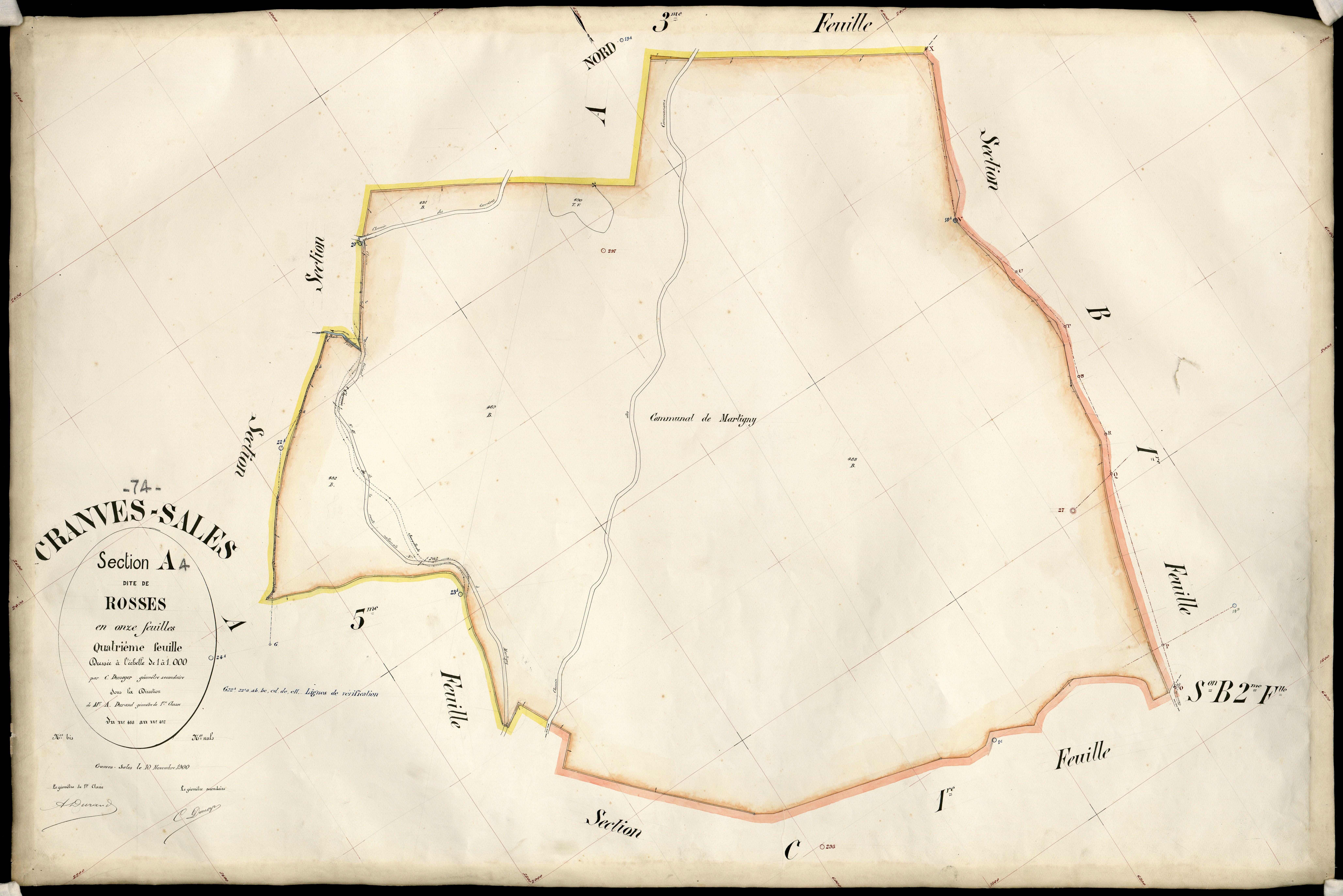 3 P 3 3967 - Feuille n° , parcelles n° 493 à 66 - 10 novembre 1900